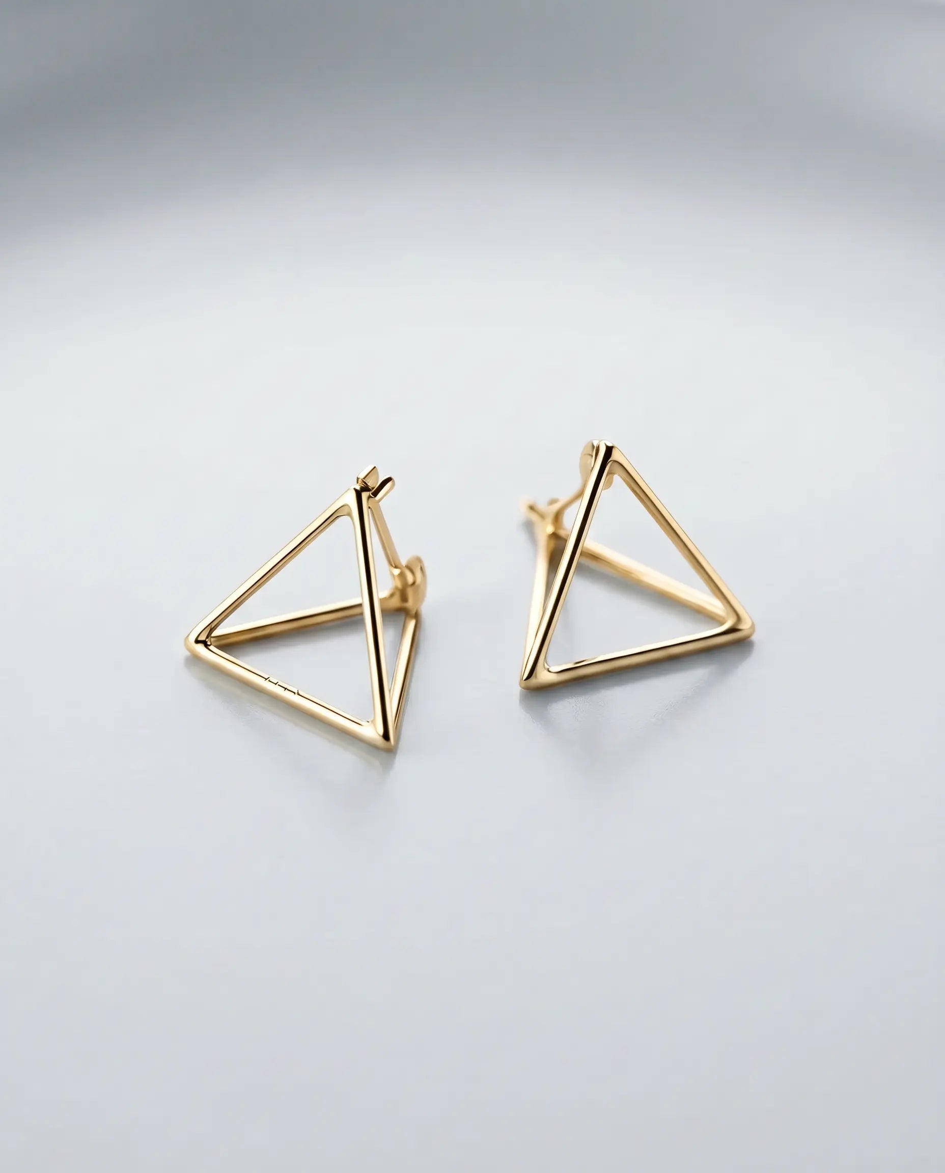 3D Triangular Minimal Studs -  Silver Earrings by BLINGLANE