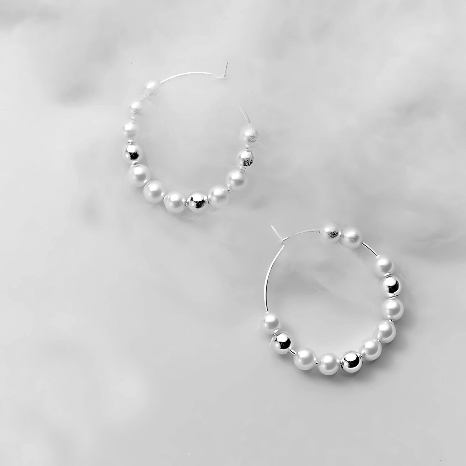 Exquisite Pearl Hoops