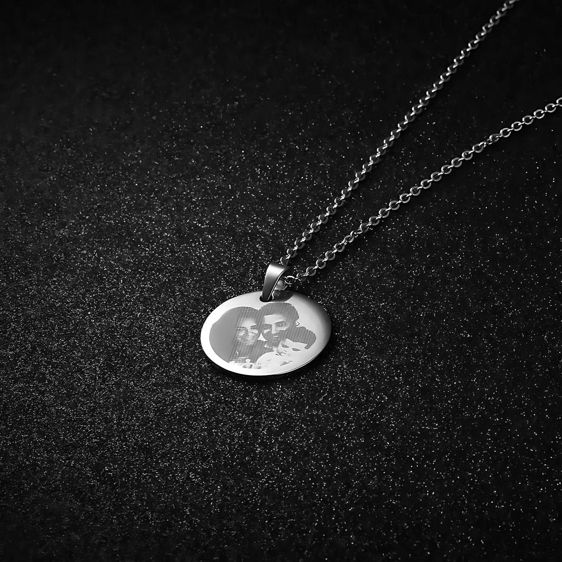 Personalize Your Photo &amp; Message Engraved Necklace