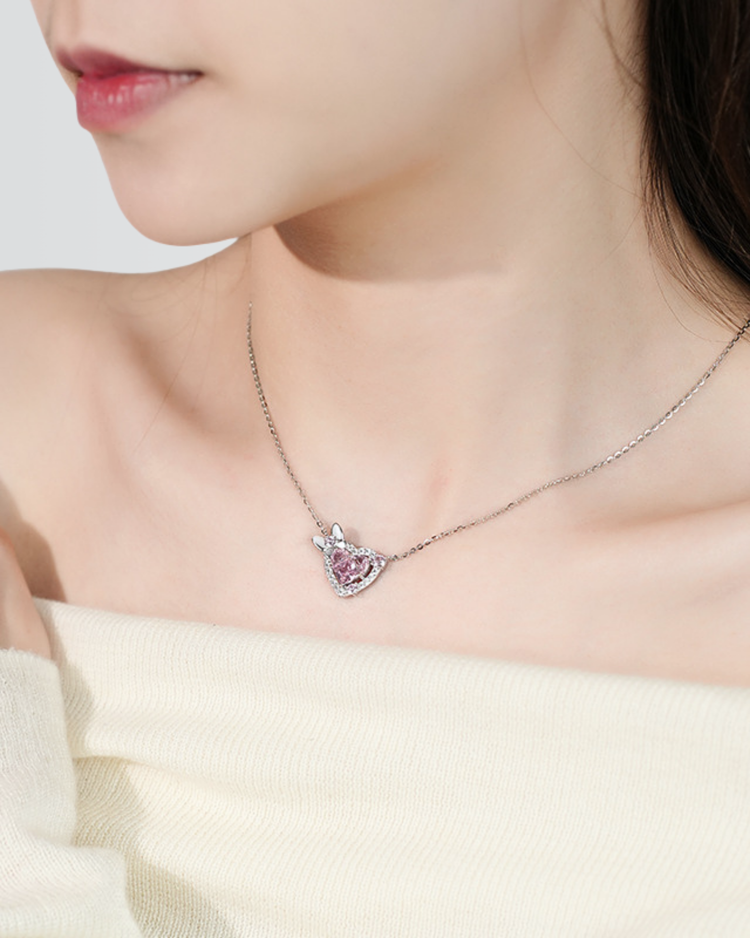 Pretty In Pink Heart Necklace