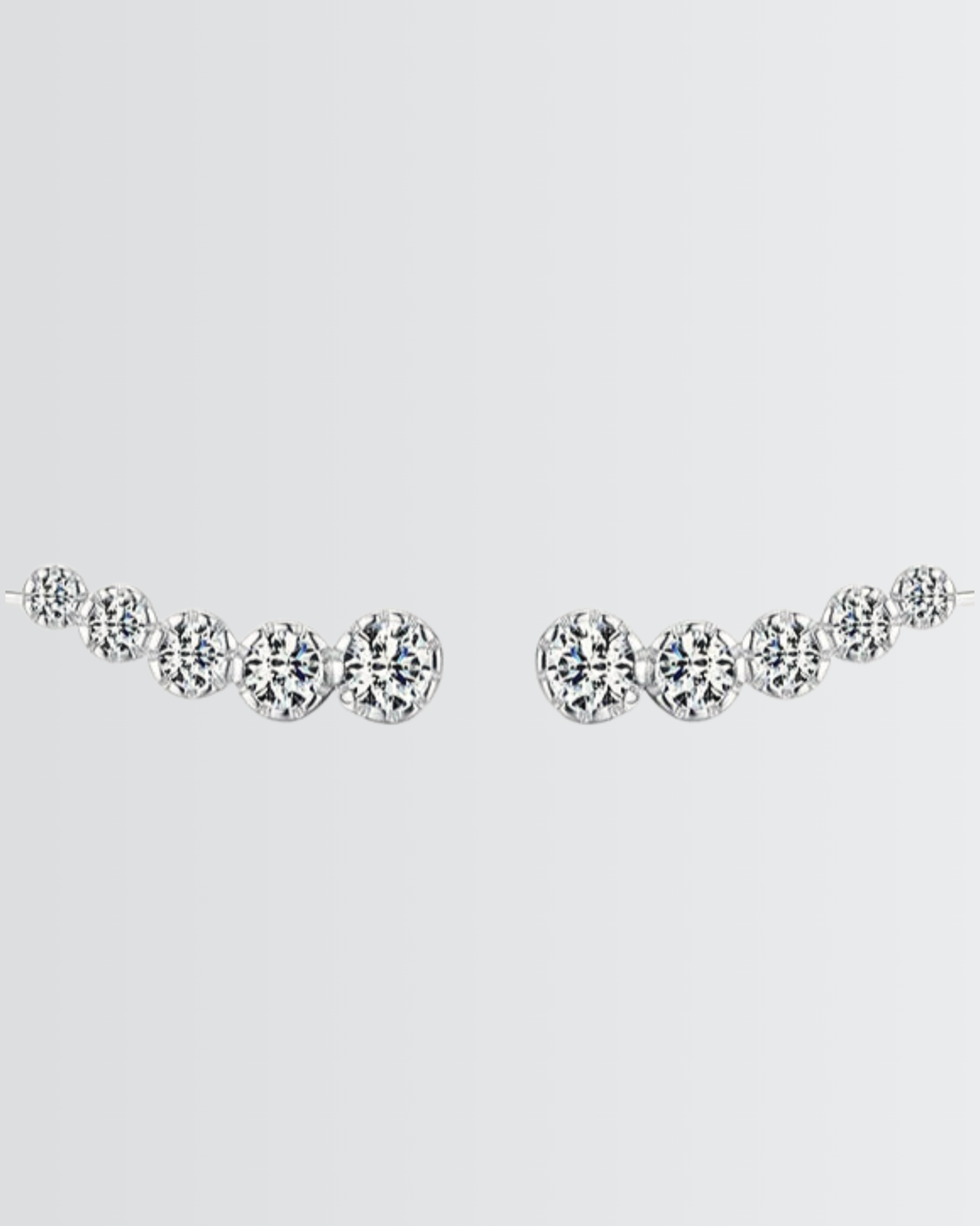 Solitaire Sweep Ear Climbers