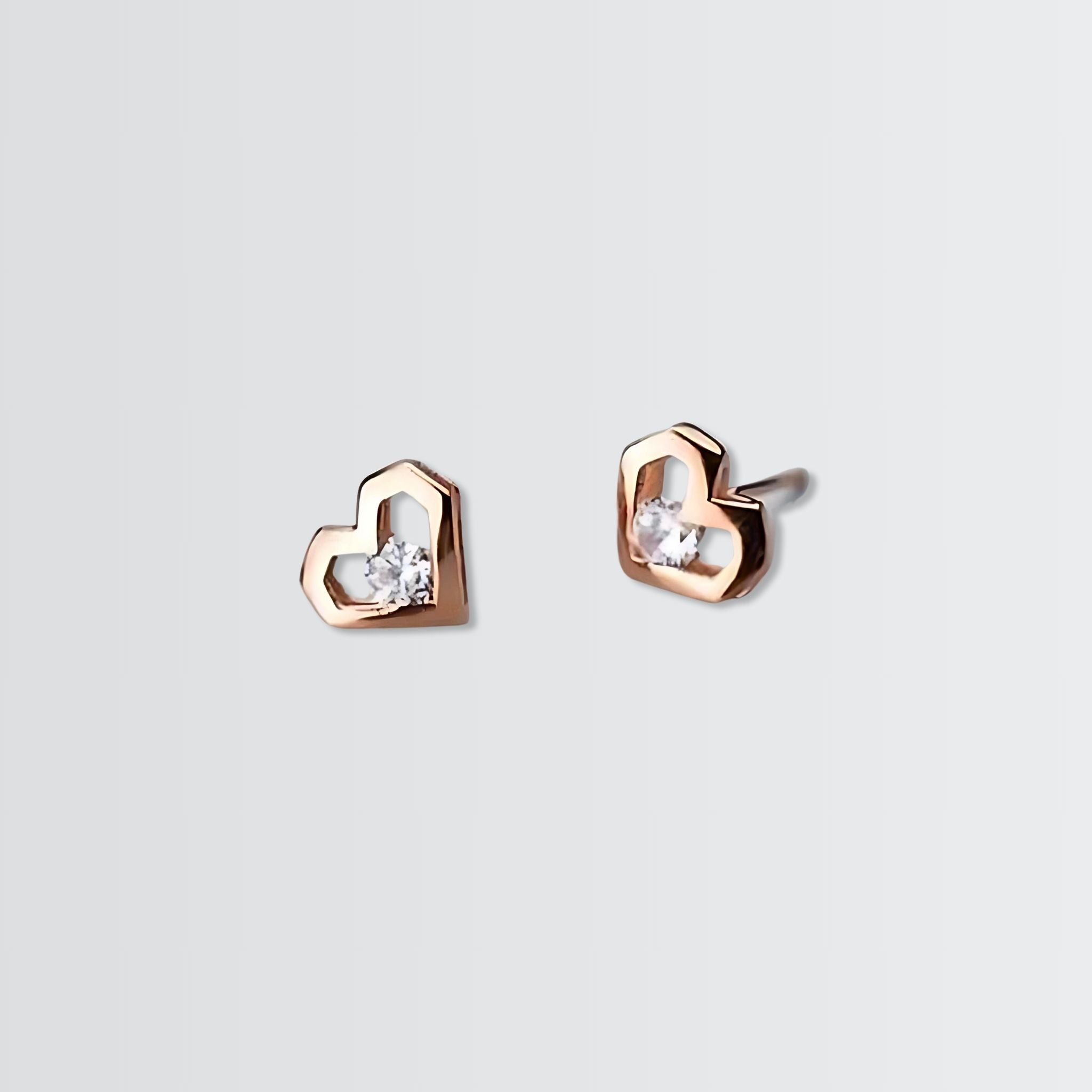 Modern Hearts Minimal Studs