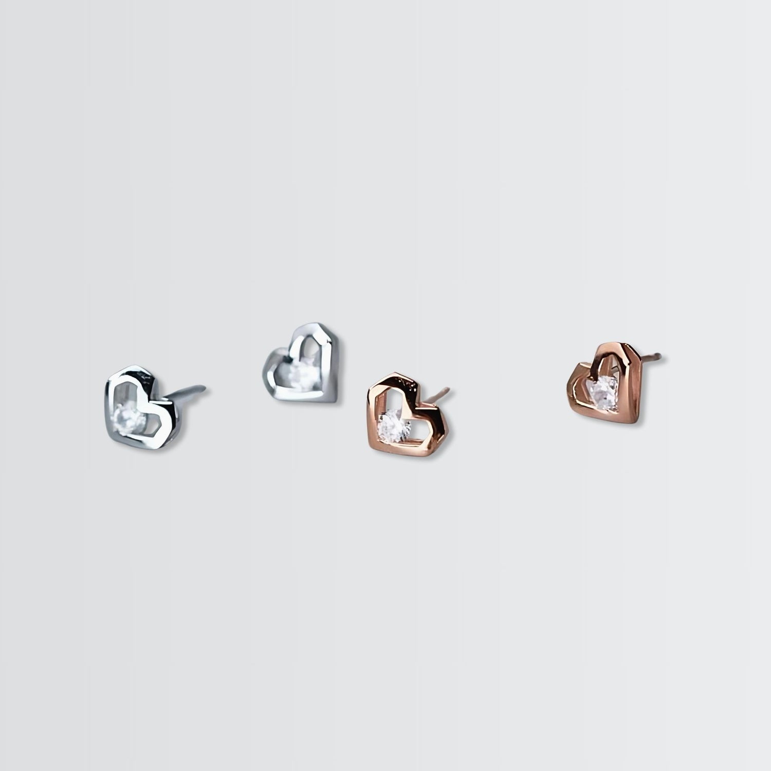 Modern Hearts Minimal Studs