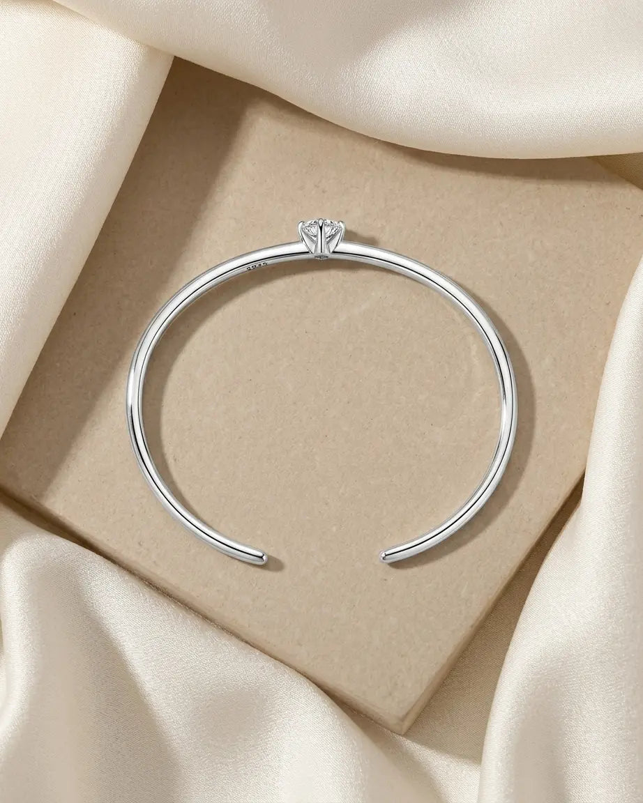 A Solitaire Says It All Bracelet -  Silver Bracelet by BLINGLANE