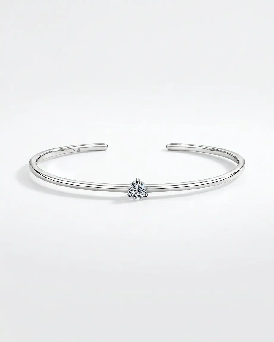 A Solitaire Says It All Bracelet - Silver Bracelet by BLINGLANE