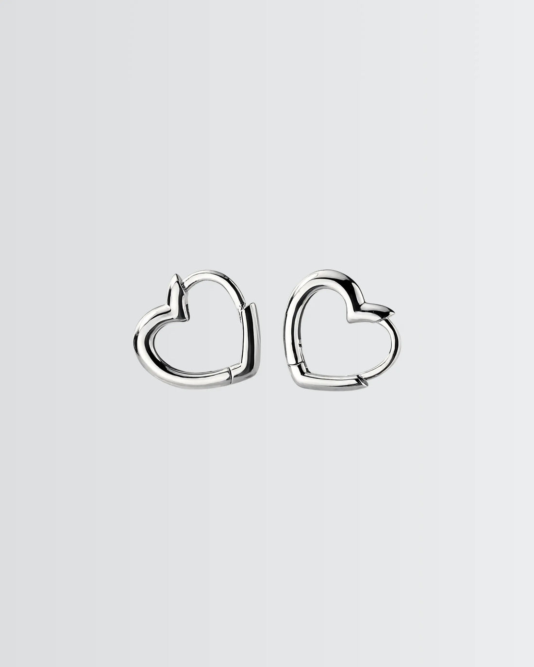 Adorable Hearts Mini Hoops -  Silver Earrings by BLINGLANE