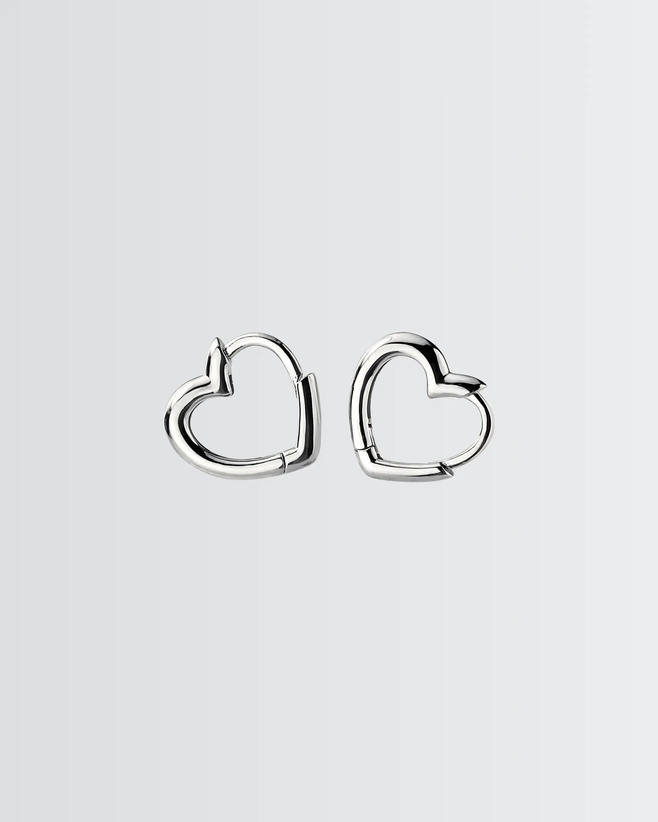 Adorable Hearts Mini Hoops -  Silver Earrings by BLINGLANE