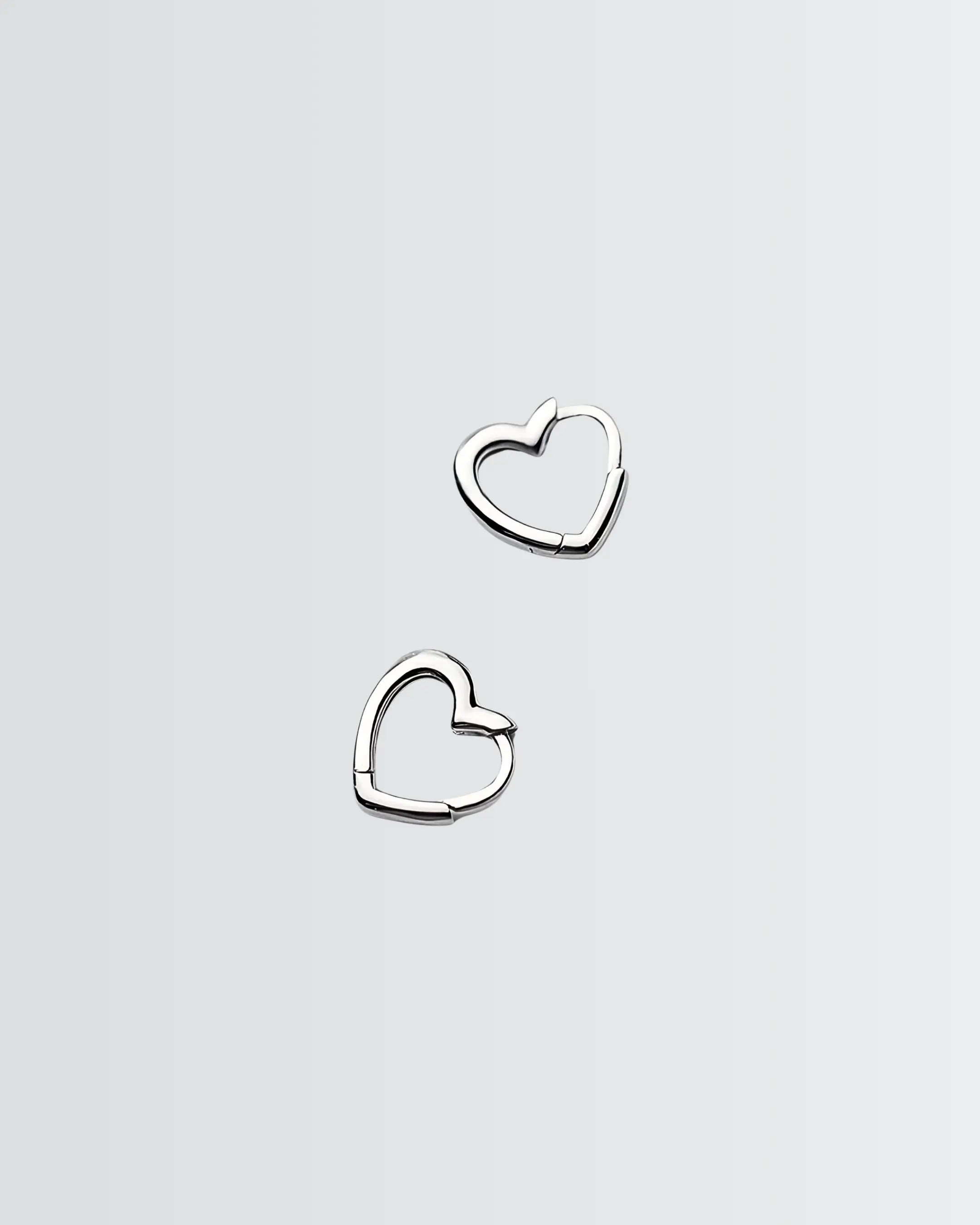 Adorable Hearts Mini Hoops -  Silver Earrings by BLINGLANE