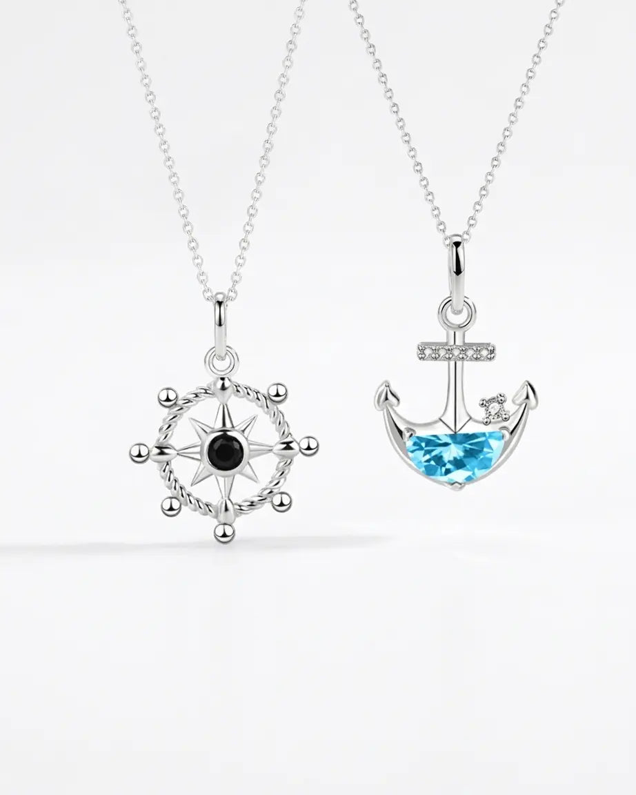 Adrift In Dreams Couple Necklace -  Silver Necklace by BLINGLANE
