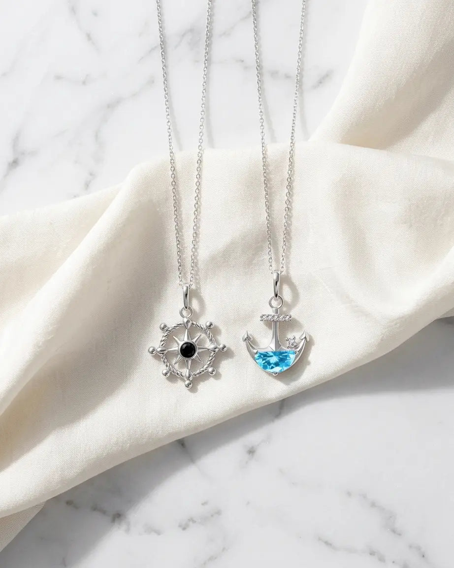 Adrift In Dreams Couple Necklace -  Silver Necklace by BLINGLANE