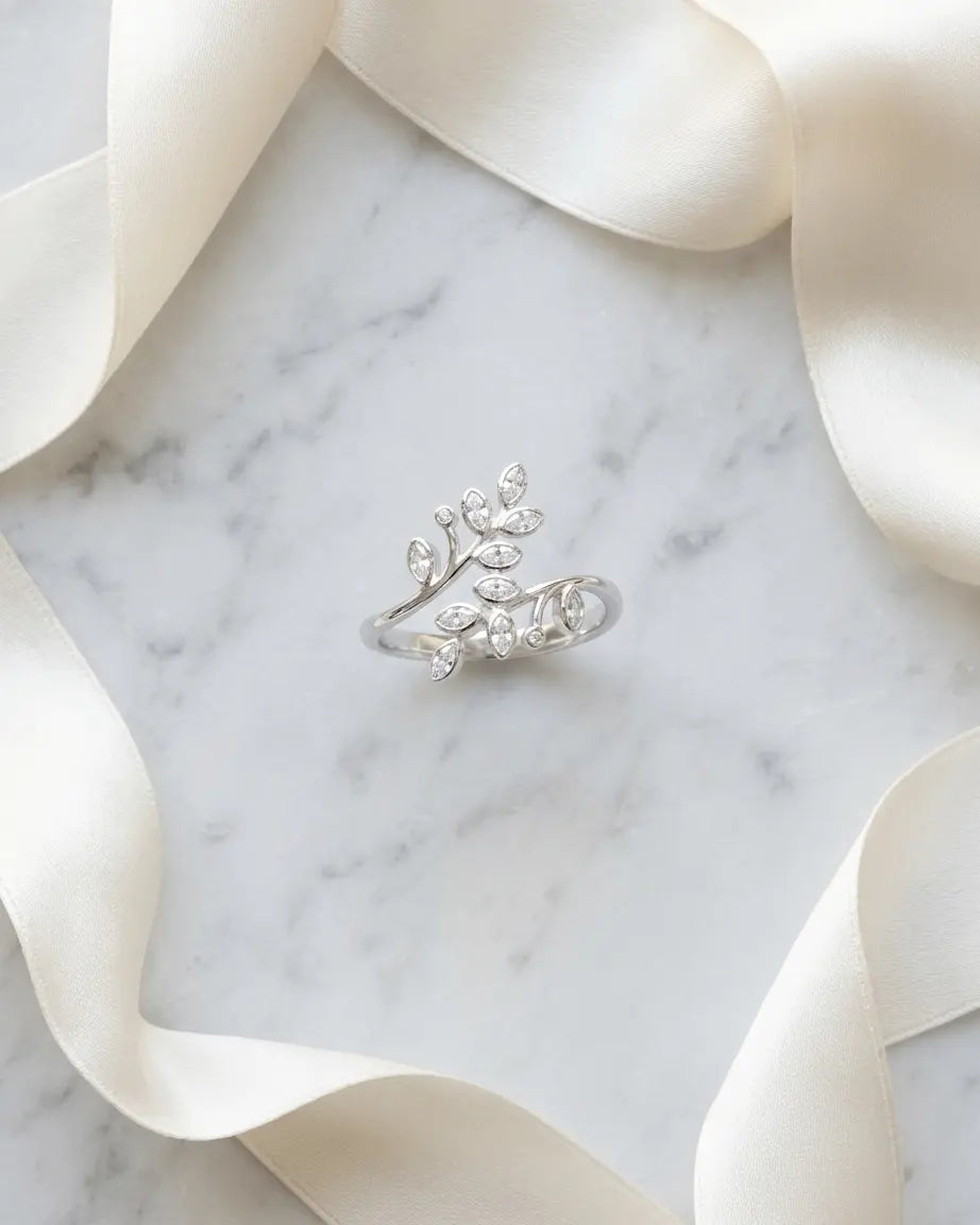 An Affair with Leaves Ring -  Silver Ring by BLINGLANE