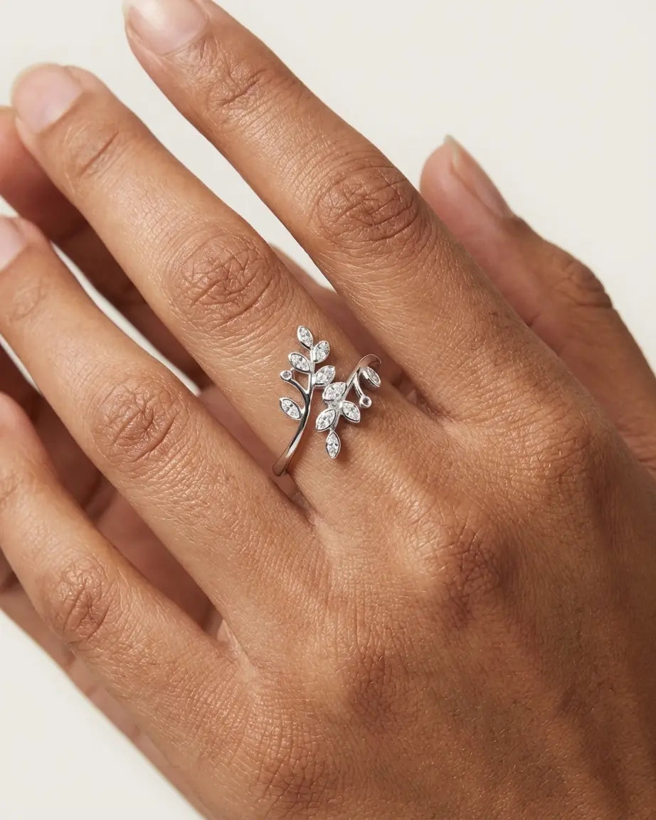 An Affair with Leaves Ring -  Silver Ring by BLINGLANE