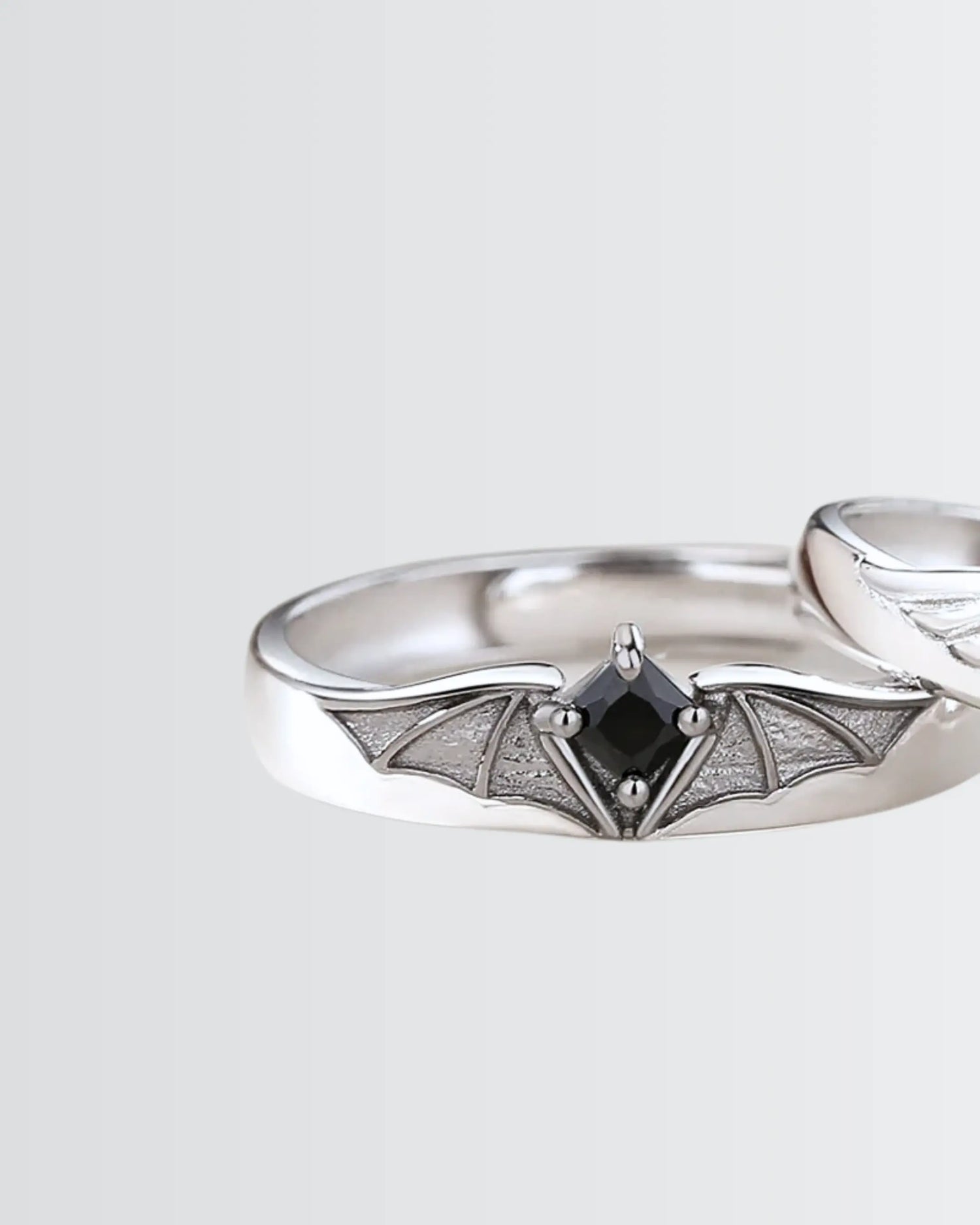 Angel Meets Bat Love Bands -  Silver Ring by BLINGLANE