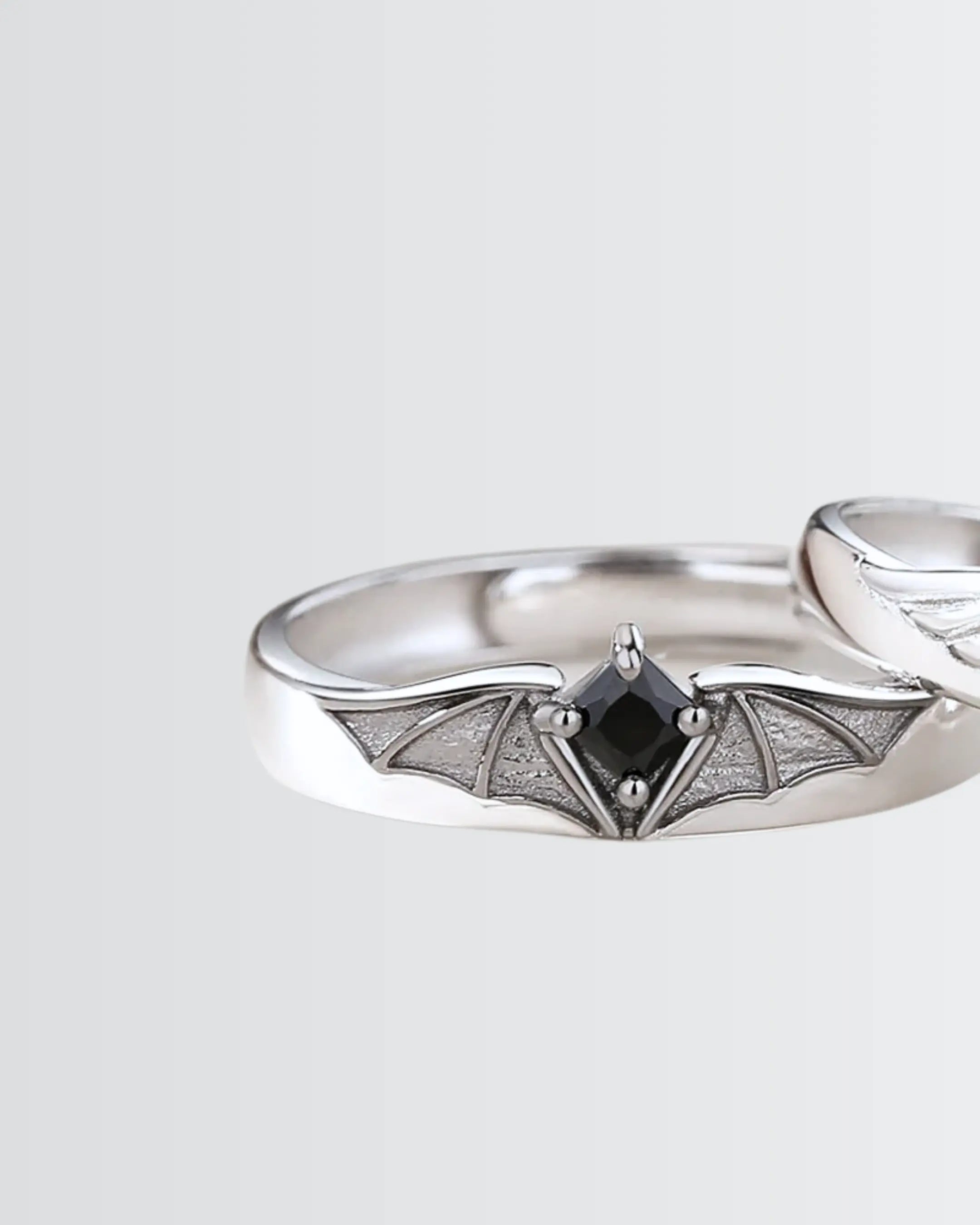 Angel Meets Bat Love Bands -  Silver Ring by BLINGLANE