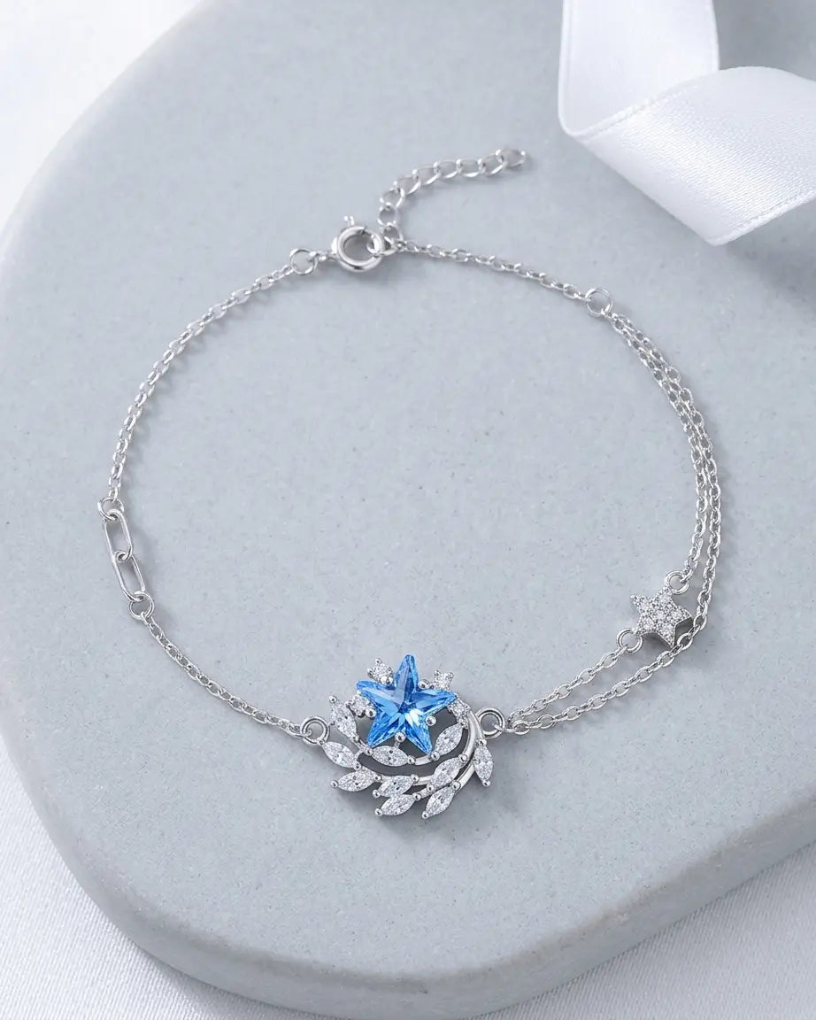 Azure Star Blush Bracelet - Silver Bracelet by BLINGLANE