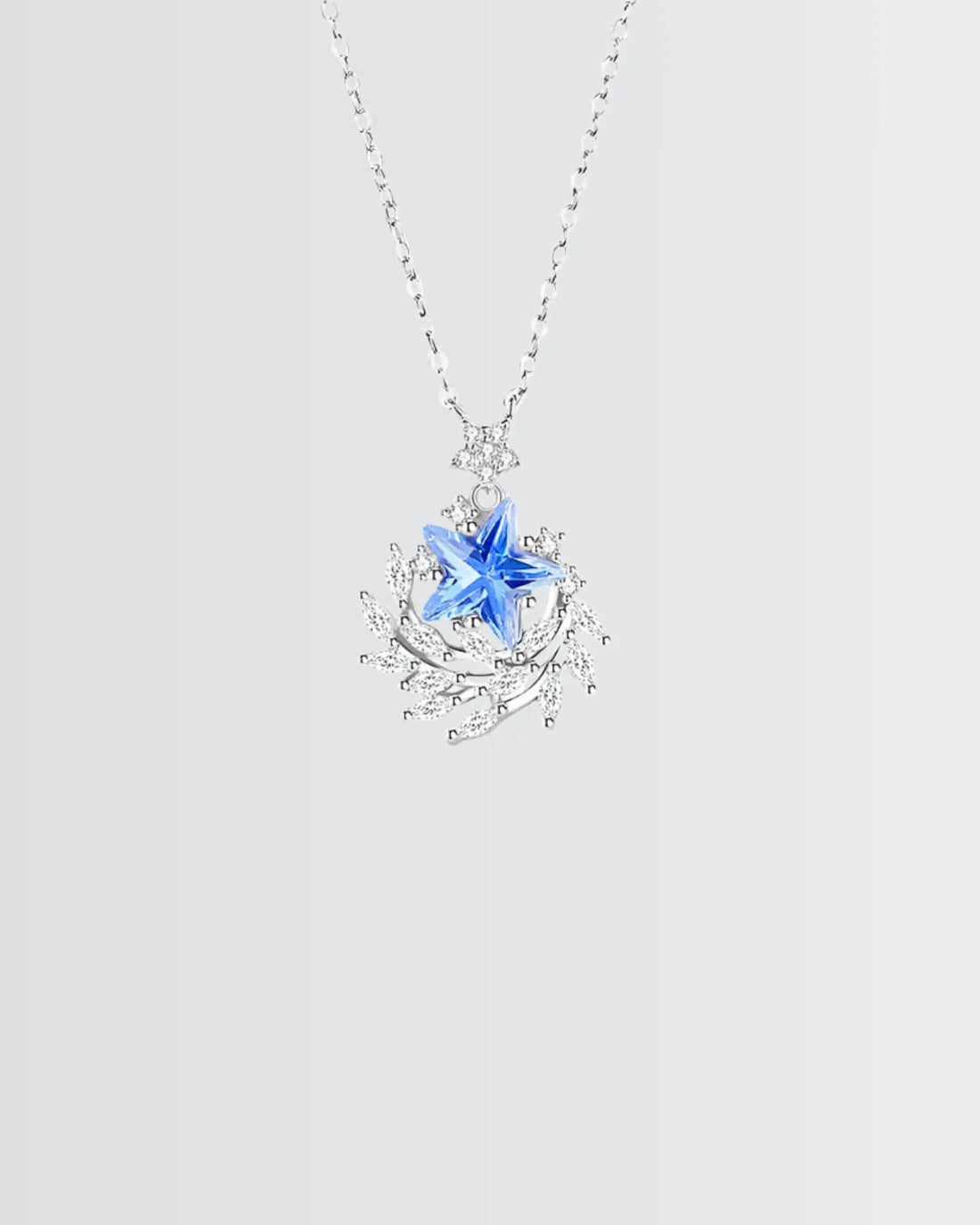 Azure Star Blush Necklace - Silver Necklace by BLINGLANE