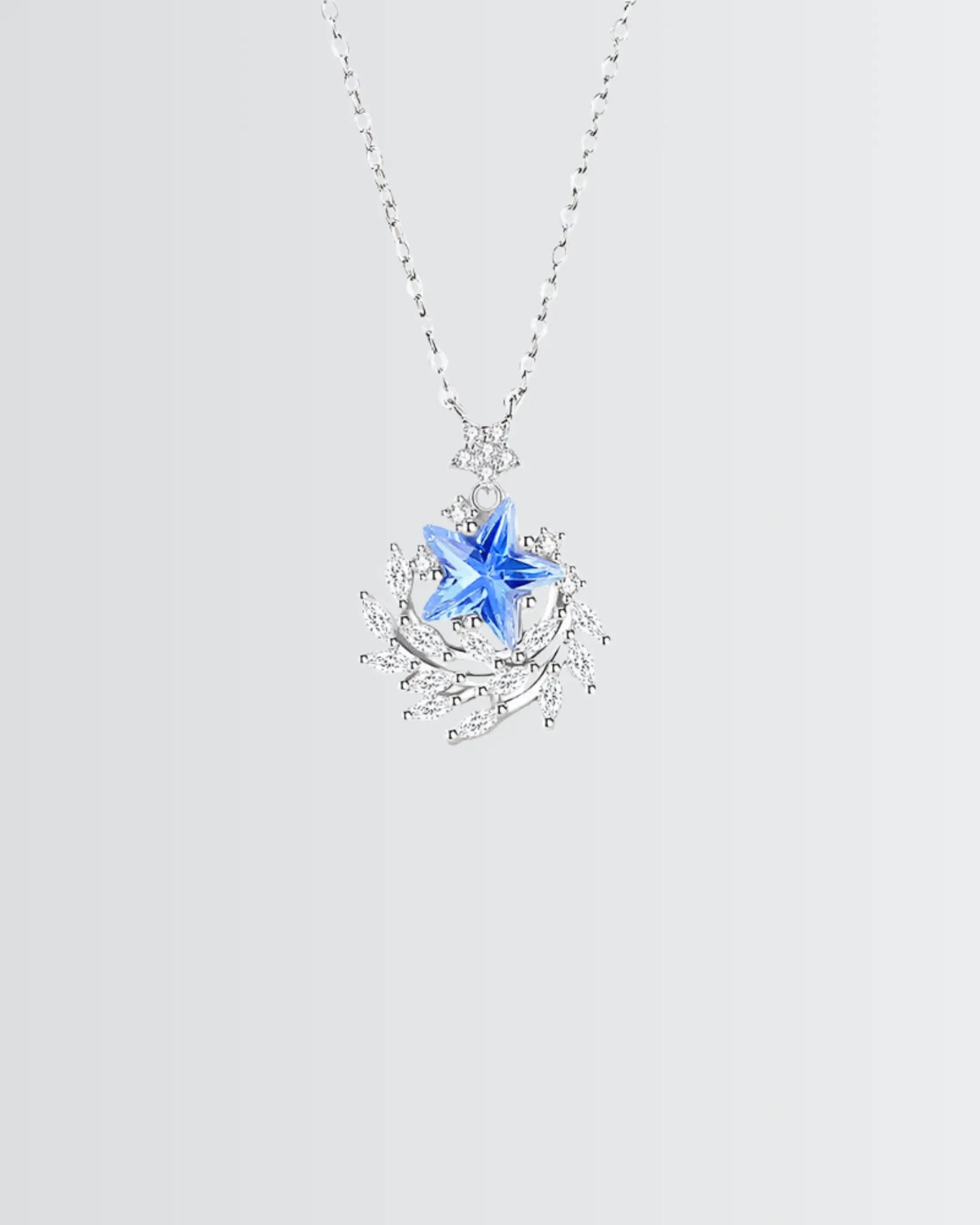 Azure Star Blush Necklace -  Silver Necklace by BLINGLANE