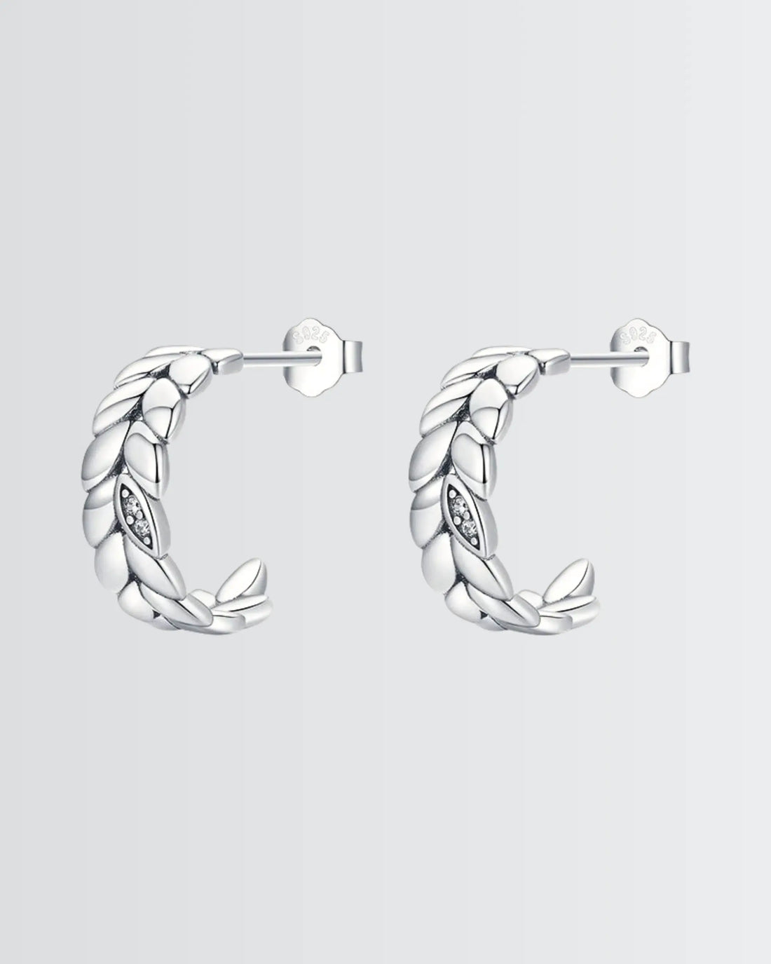 BeLeaf In Yourself Hoops - Silver Earrings by BLINGLANE