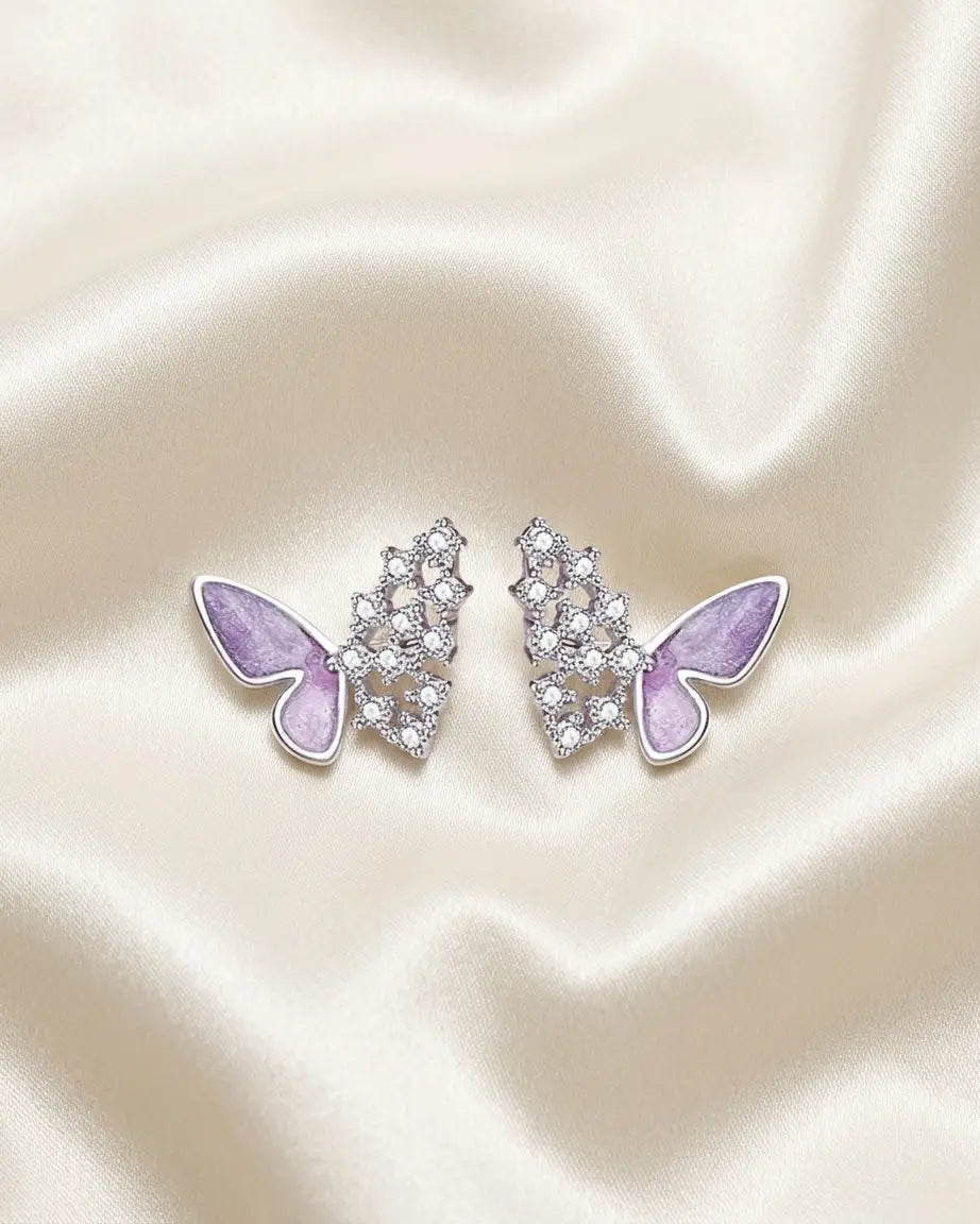 Blingfly Dazzle Studs -  Silver Earrings by BLINGLANE