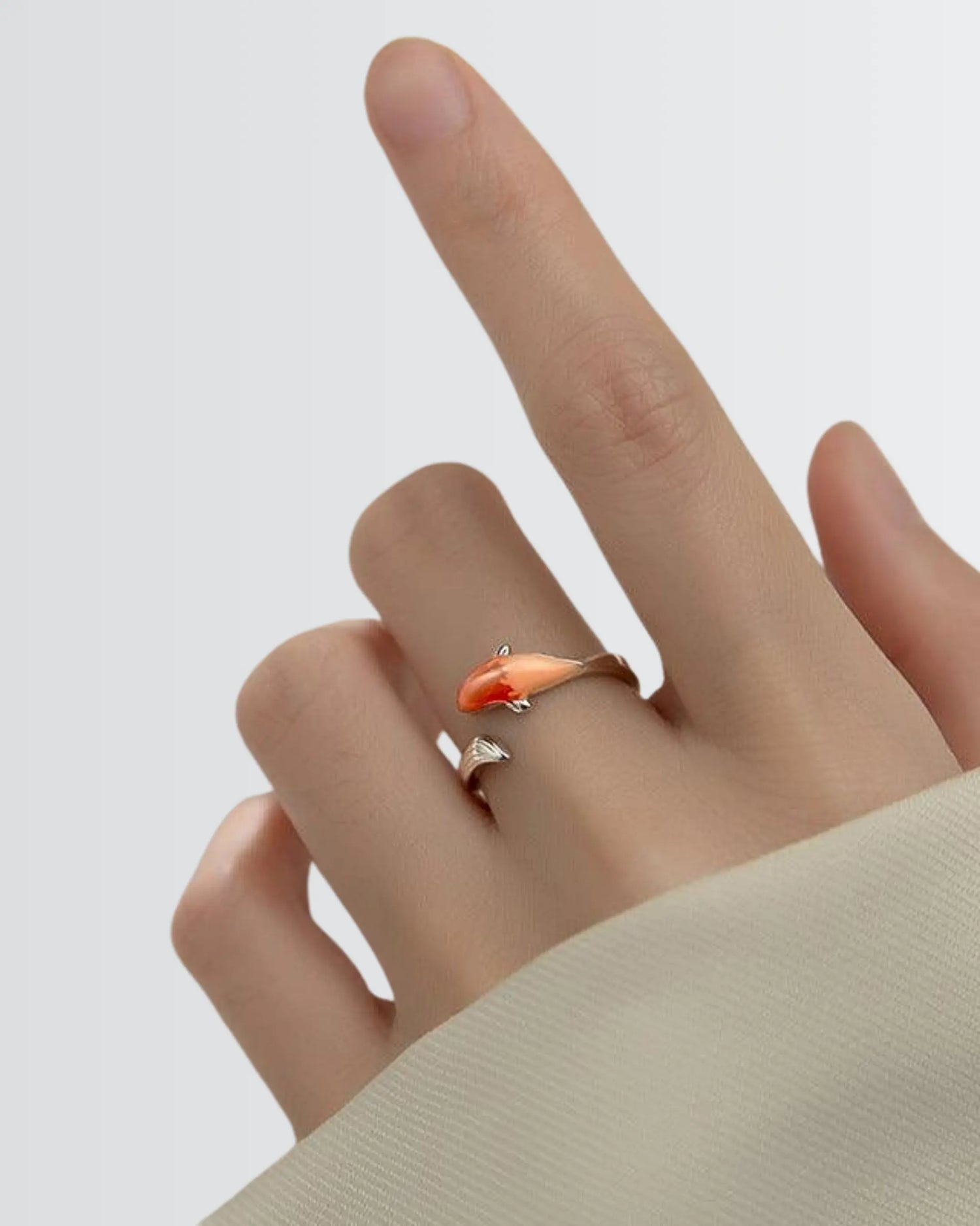 Blissful Koi Fish Ring -  Silver Rings by BLINGLANE
