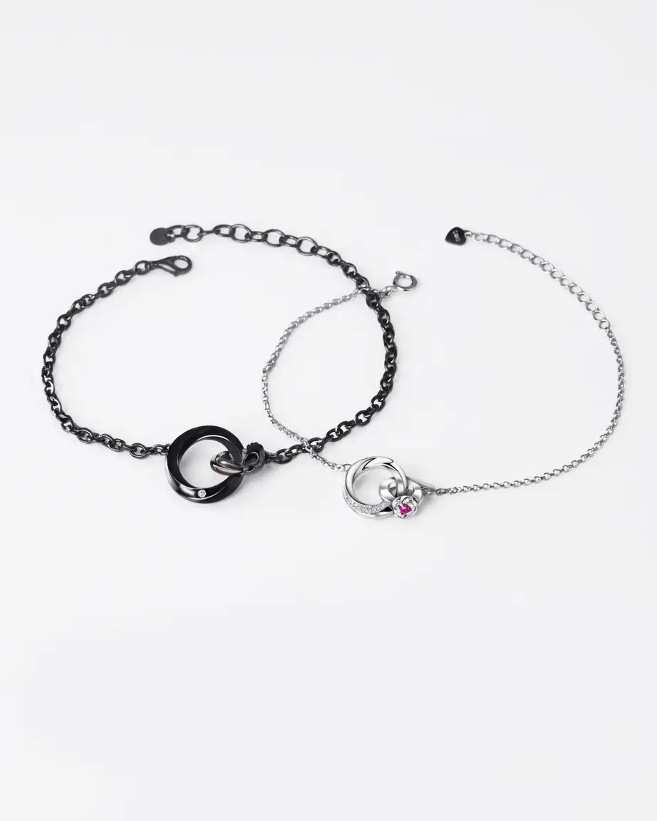 Bold & Grace Couple Bracelet - Silver Bracelet by BLINGLANE
