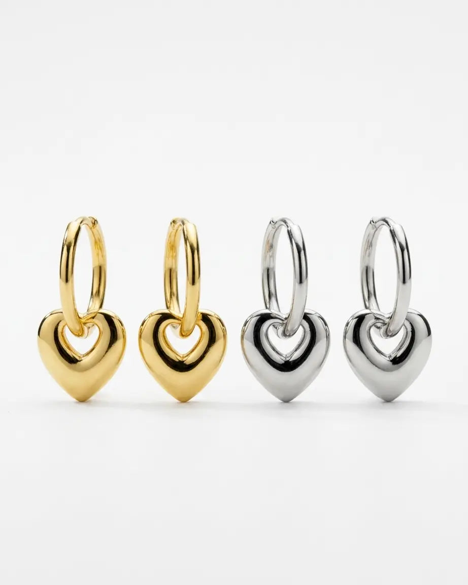 Bold In Love Hoop Earrings - Silver Earrings by BLINGLANE