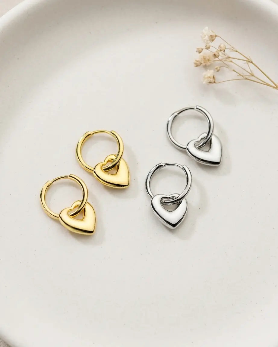 Bold In Love Hoop Earrings -  Silver Earrings by BLINGLANE