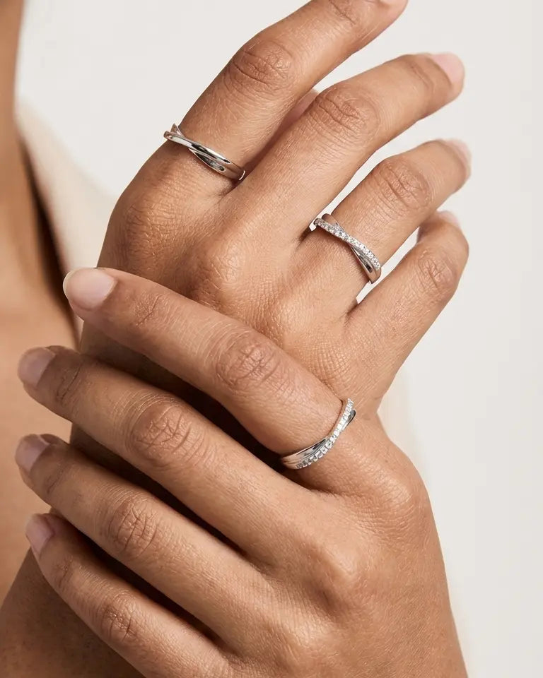 Bound By Love Forever Love Bands -  Silver Rings by BLINGLANE