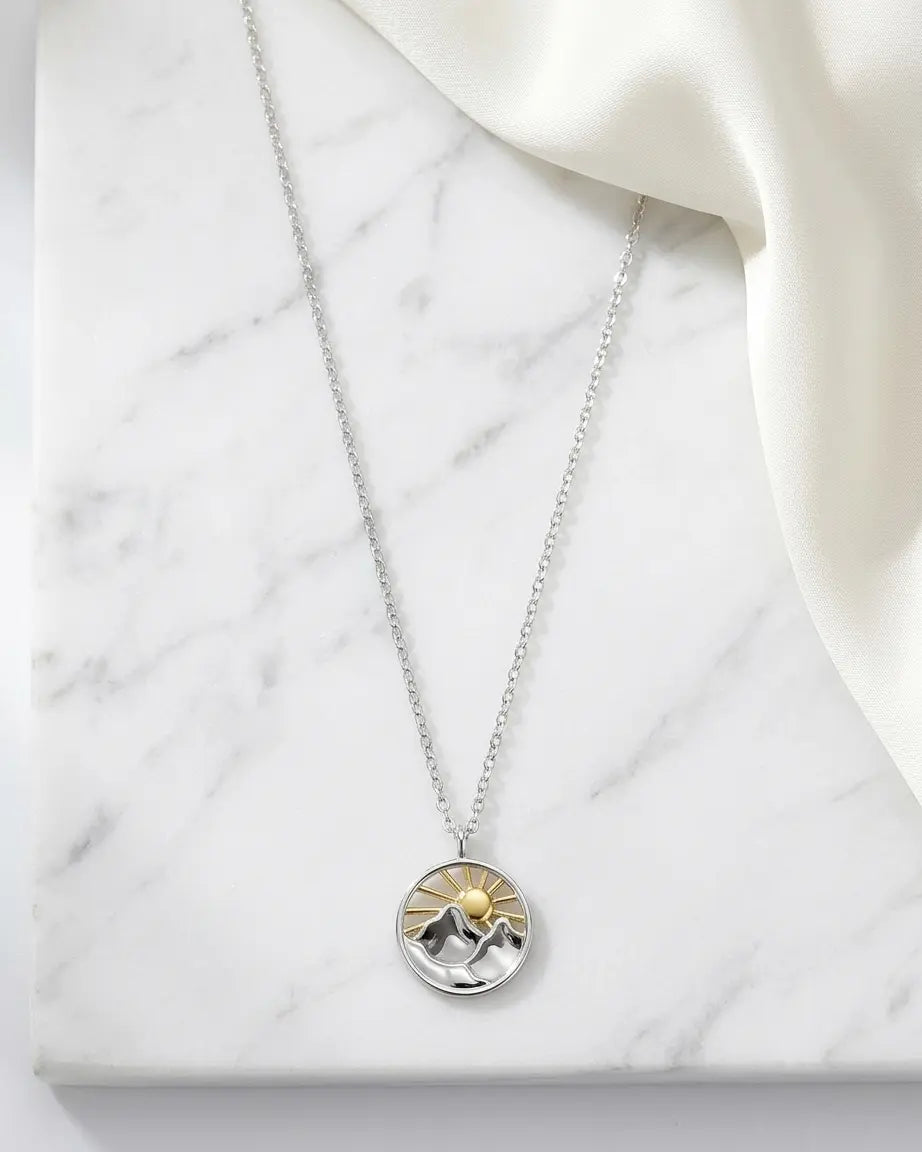 Chasing Horizons Together Couple Necklace -  Silver Necklace by BLINGLANE