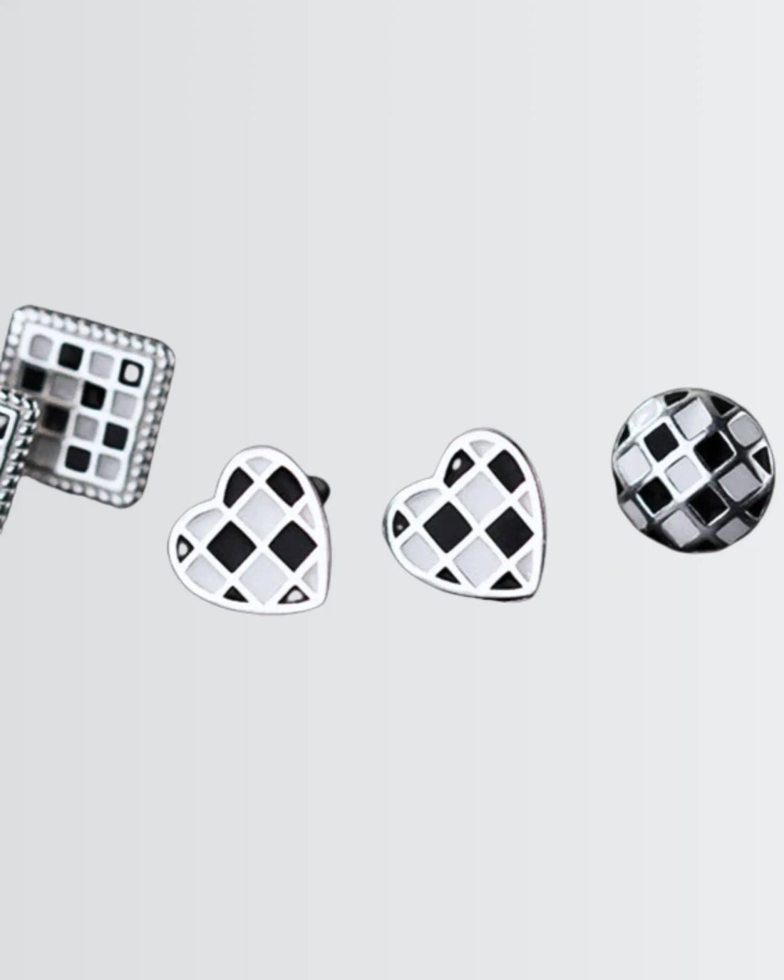 Chess Charm Studs -  Silver Earrings by BLINGLANE