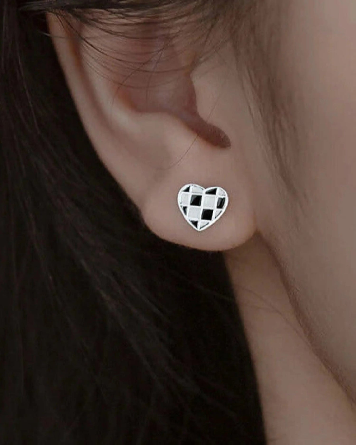 Chess Charm Studs -  Silver Earrings by BLINGLANE