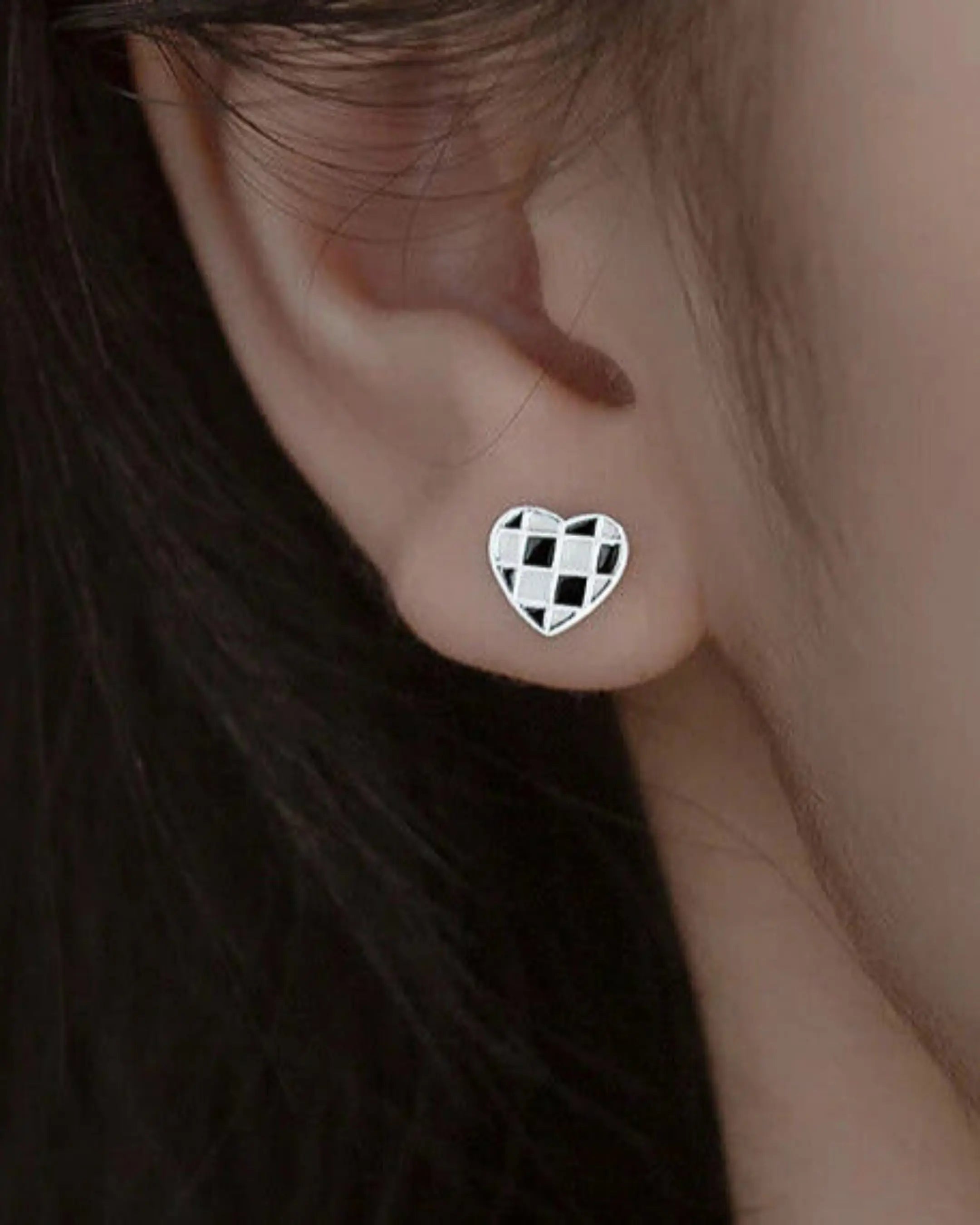 Chess Charm Studs -  Silver Earrings by BLINGLANE