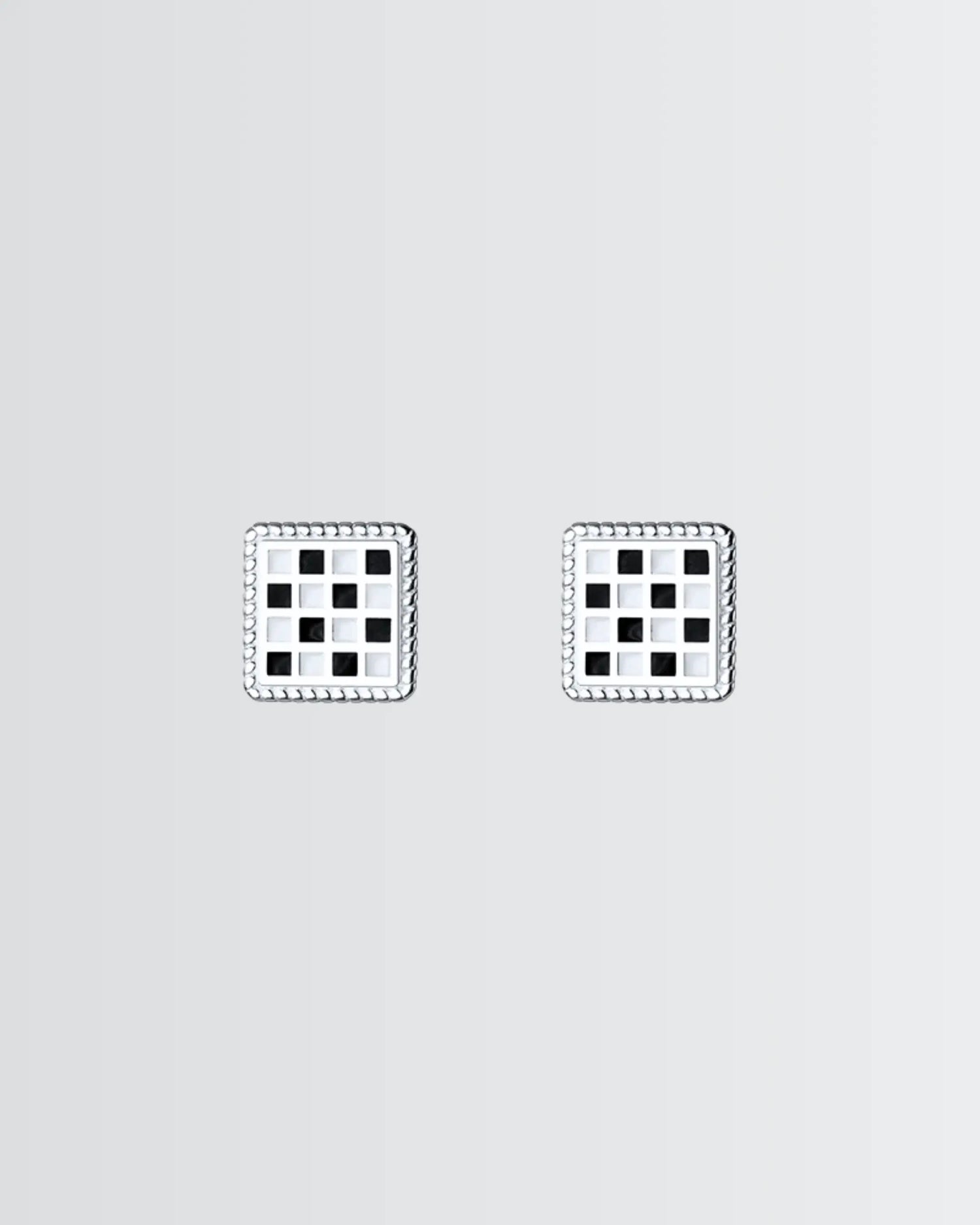 Chess Charm Studs -  Silver Earrings by BLINGLANE