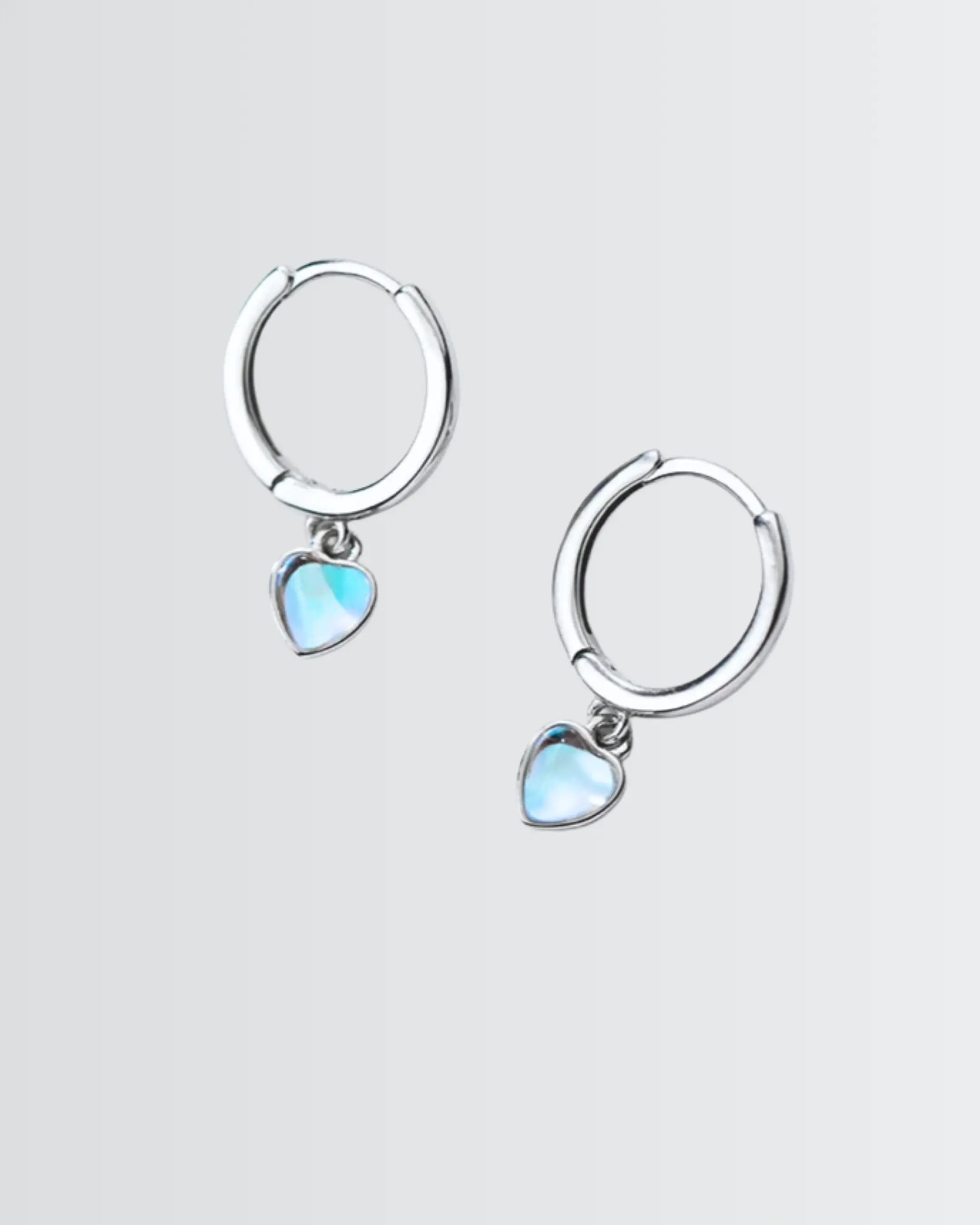 Classic Heart Hoops -  Silver Earrings by BLINGLANE