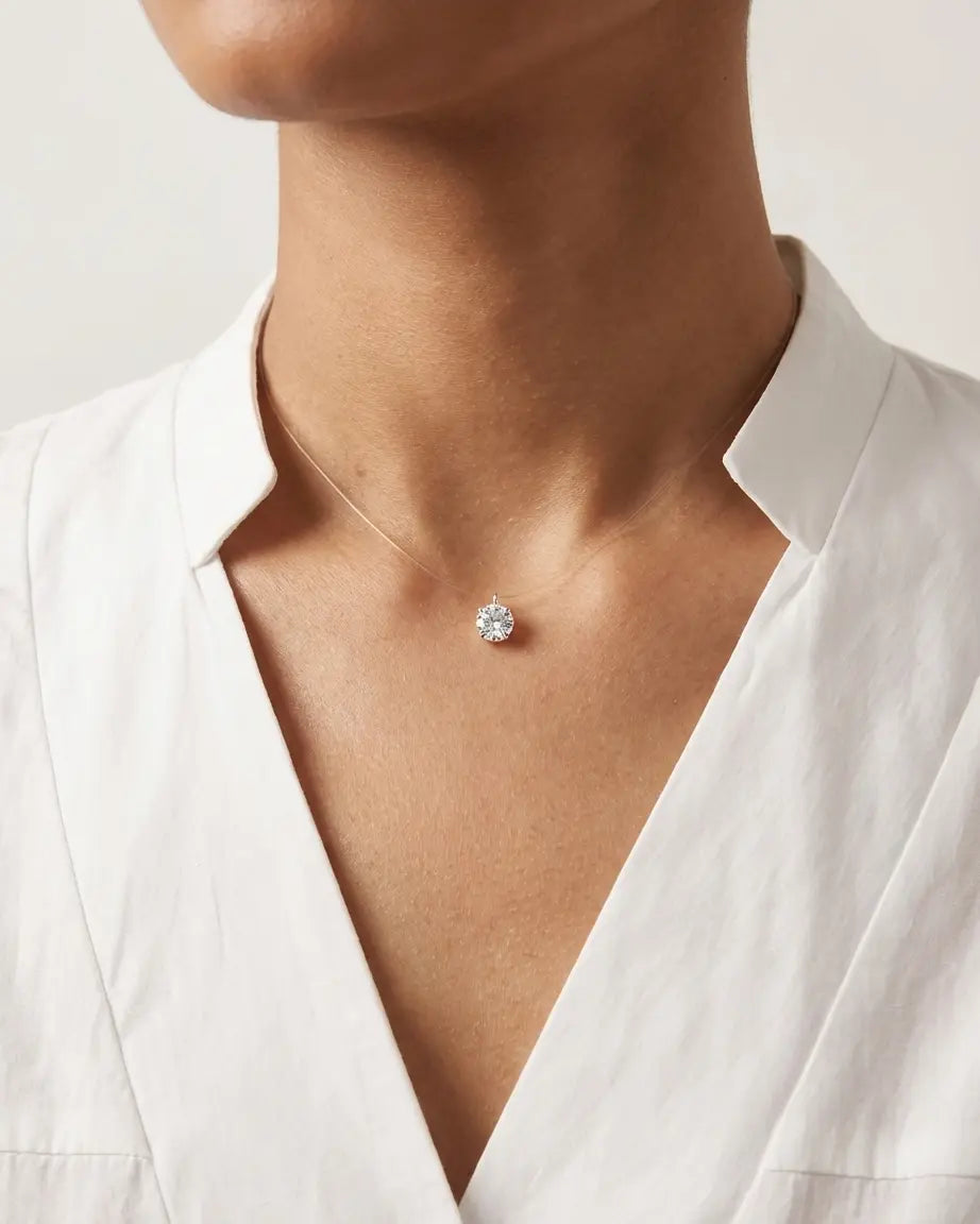 Concealed Sexy Solitaire Neckpiece -  Necklaces by BLINGLANE