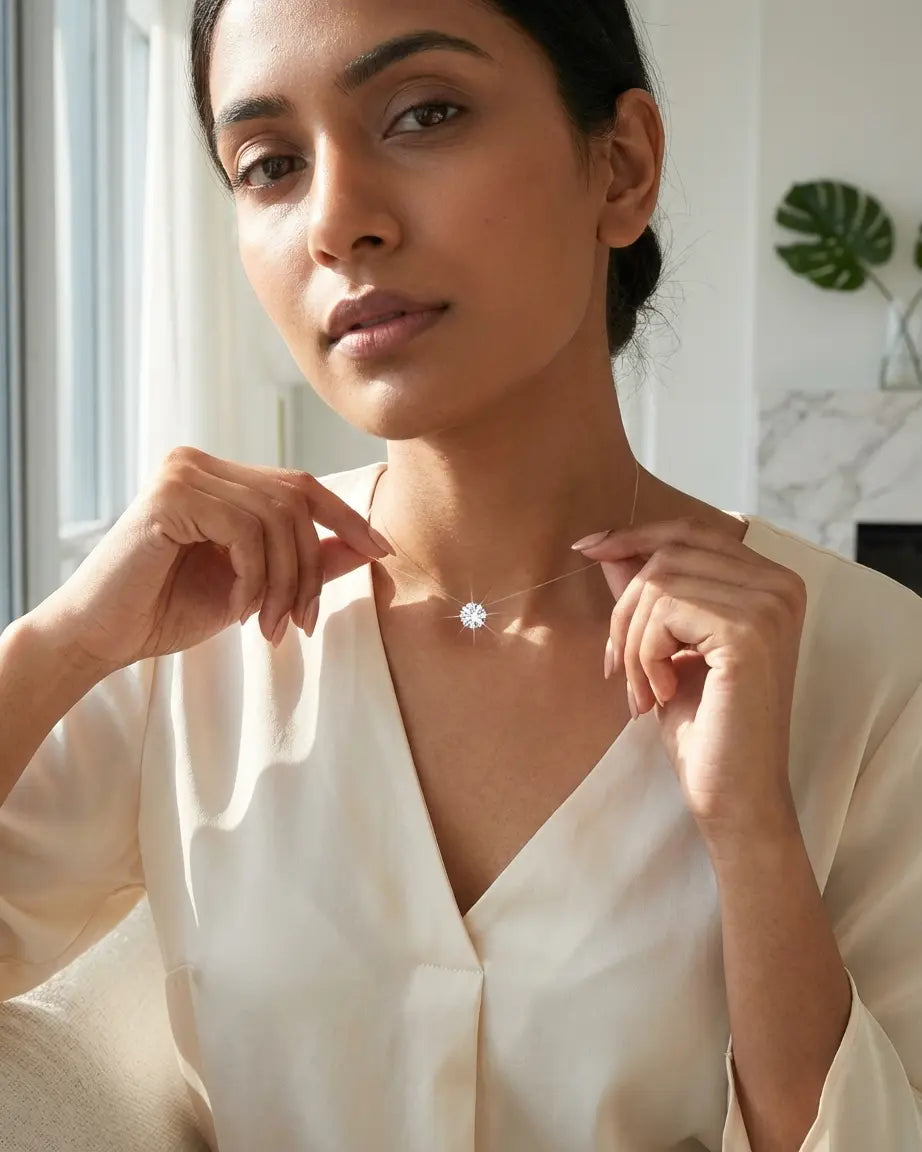 Concealed Sexy Solitaire Neckpiece -  Necklaces by BLINGLANE