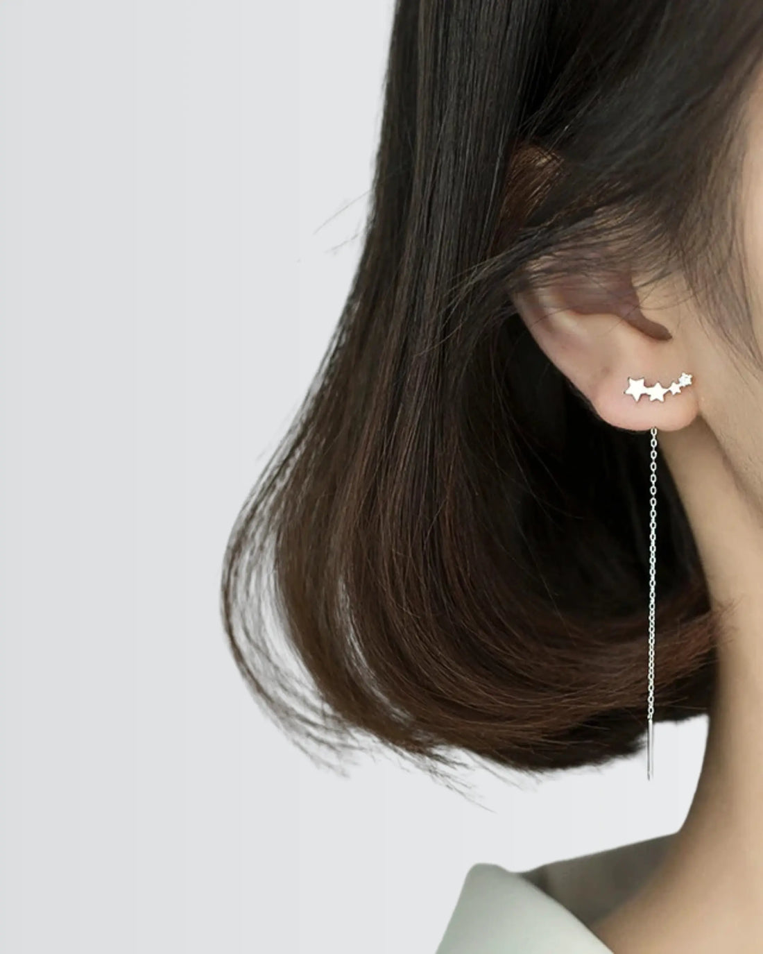 Cosmic Cascade Chain Earrings -  Silver Earrings by BLINGLANE