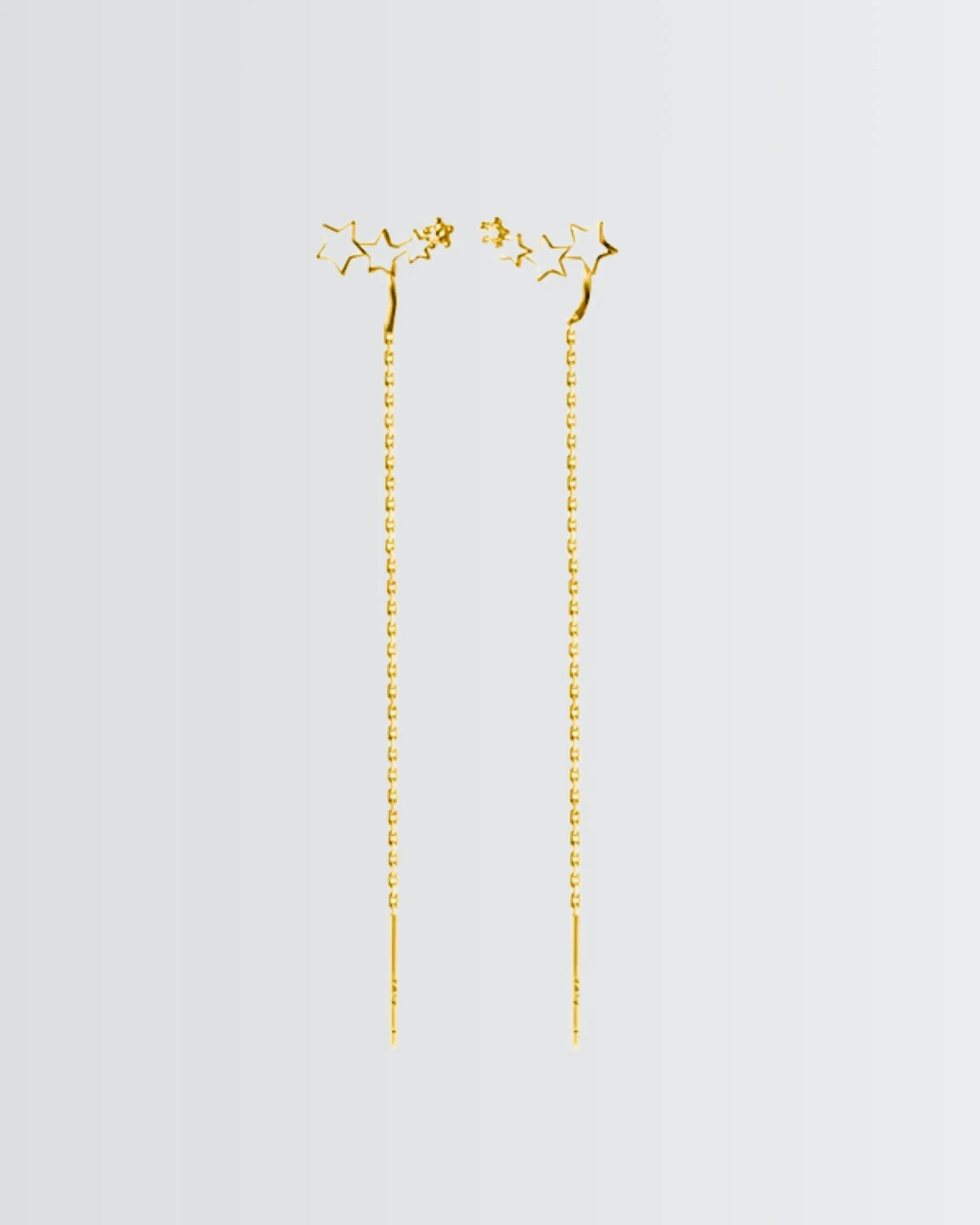 Cosmic Cascade Chain Earrings -  Silver Earrings by BLINGLANE