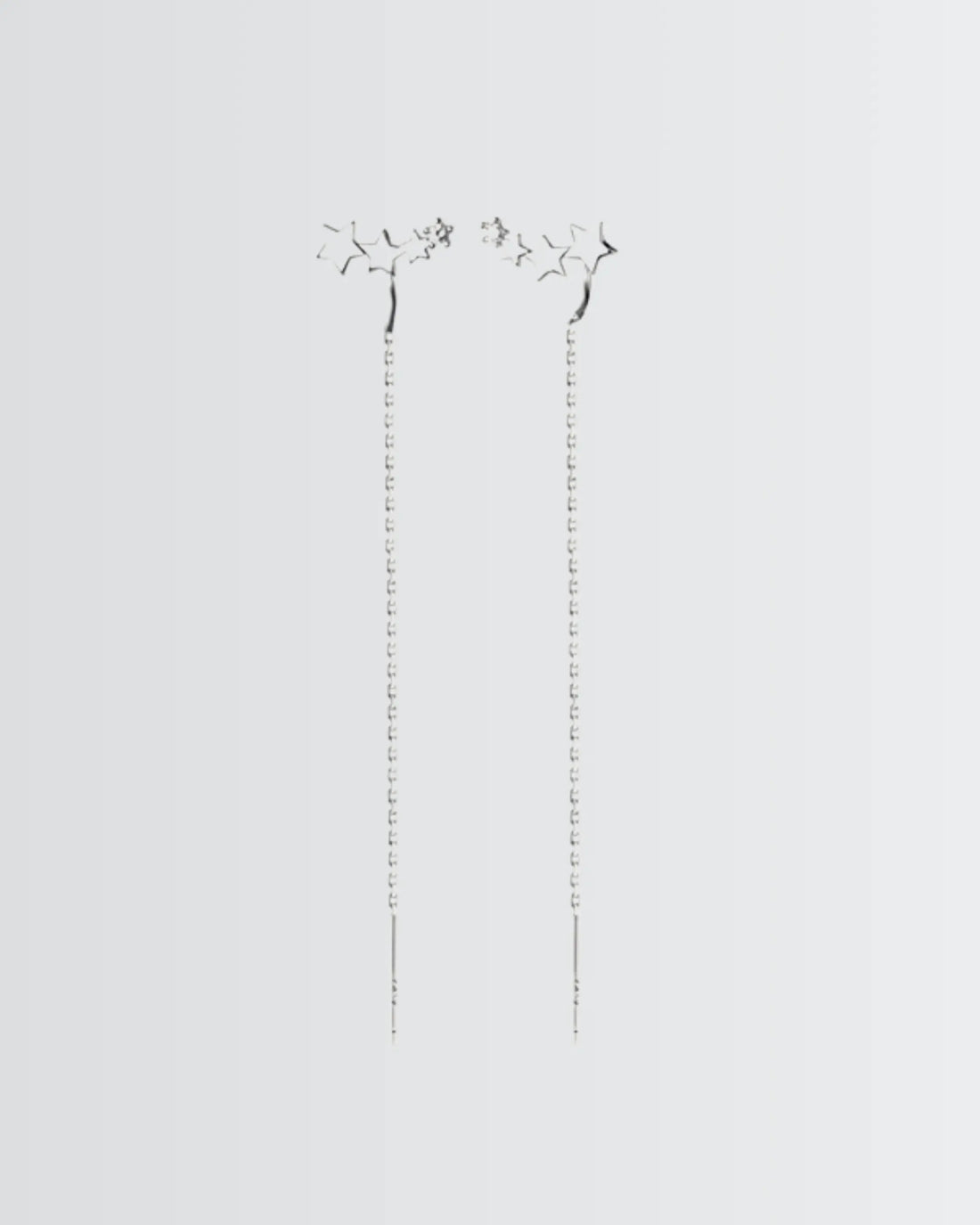 Cosmic Cascade Chain Earrings -  Silver Earrings by BLINGLANE