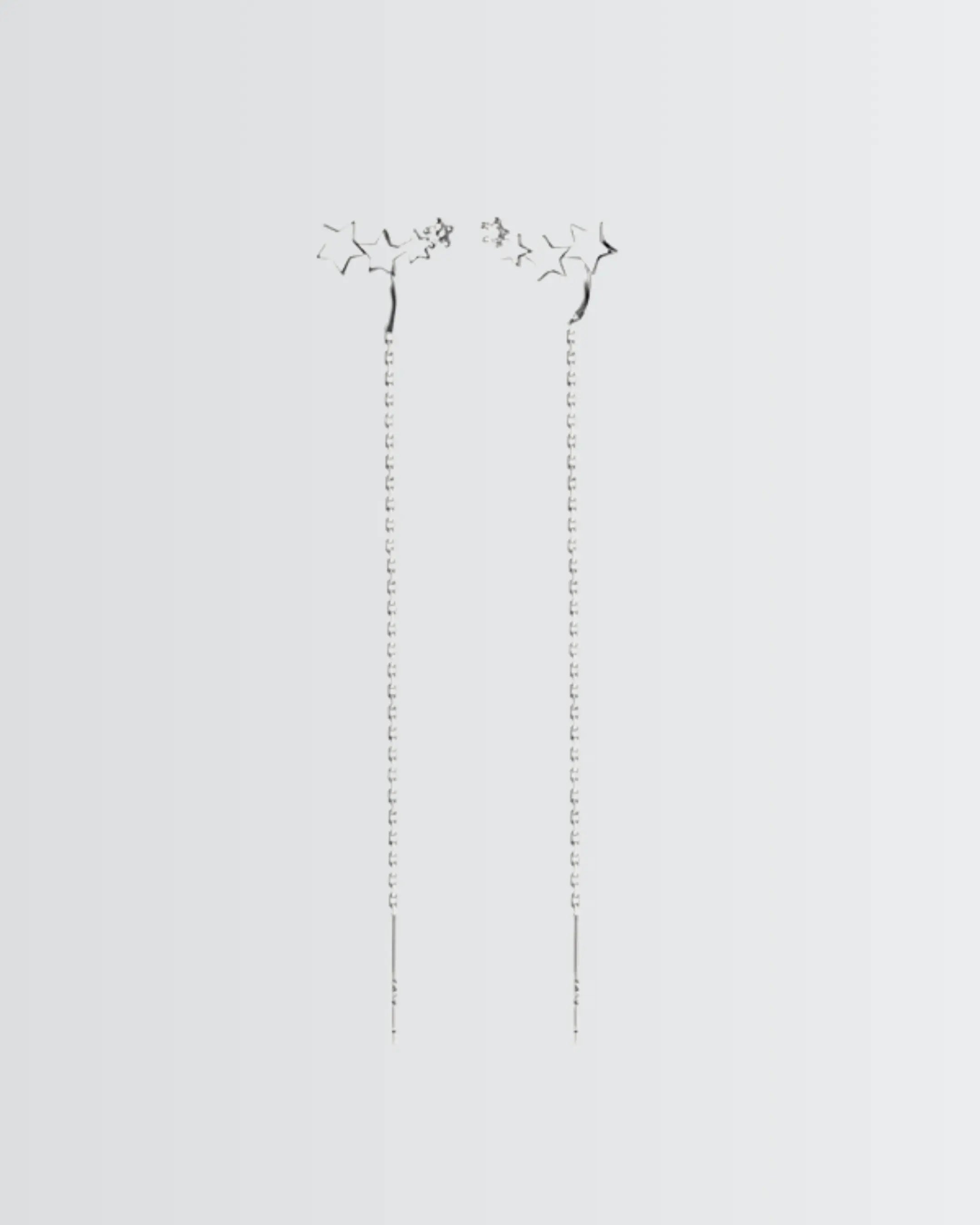 Cosmic Cascade Chain Earrings -  Silver Earrings by BLINGLANE