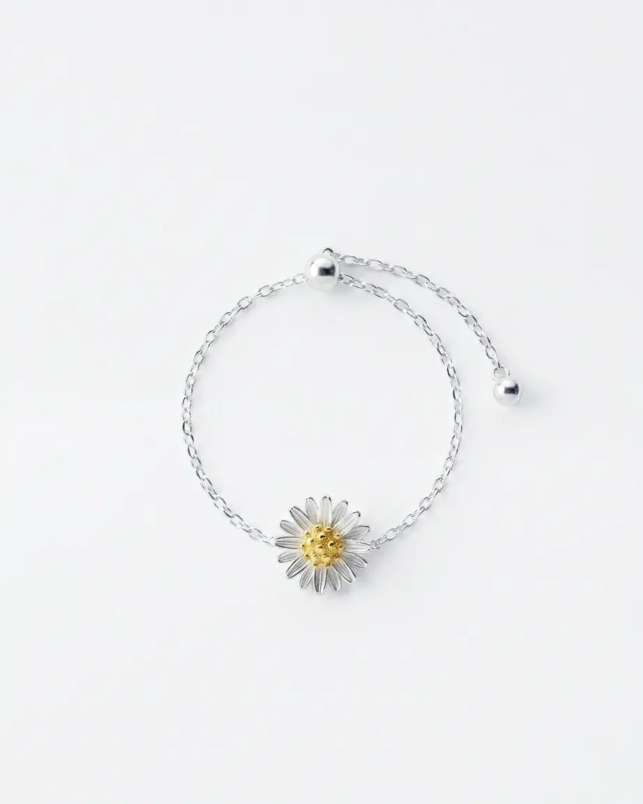 Dahlia Elite Chain Ring -  Silver Ring by BLINGLANE
