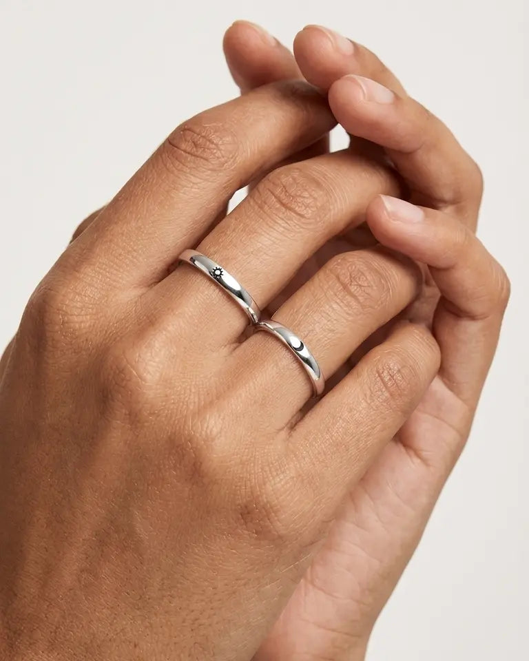 Dawn To Dusk You Are Mine Love Bands -  Silver Rings by BLINGLANE