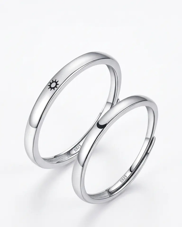 Dawn To Dusk You Are Mine Love Bands -  Silver Rings by BLINGLANE