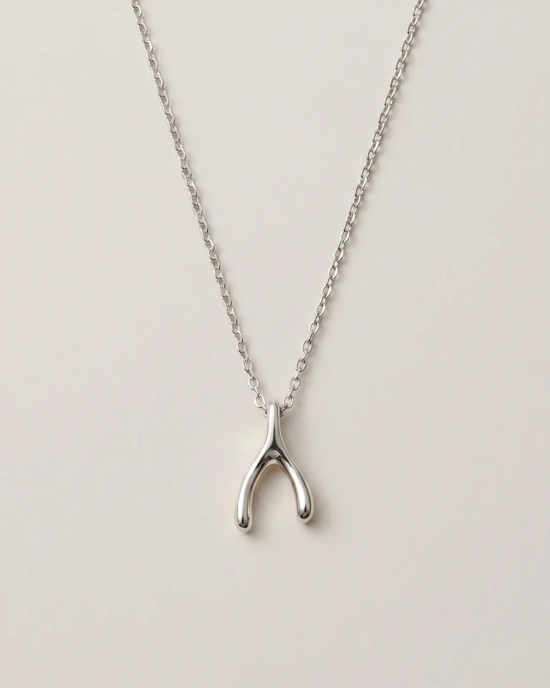 Elegant Wishbone Minimal Necklace -  Silver Necklace by BLINGLANE