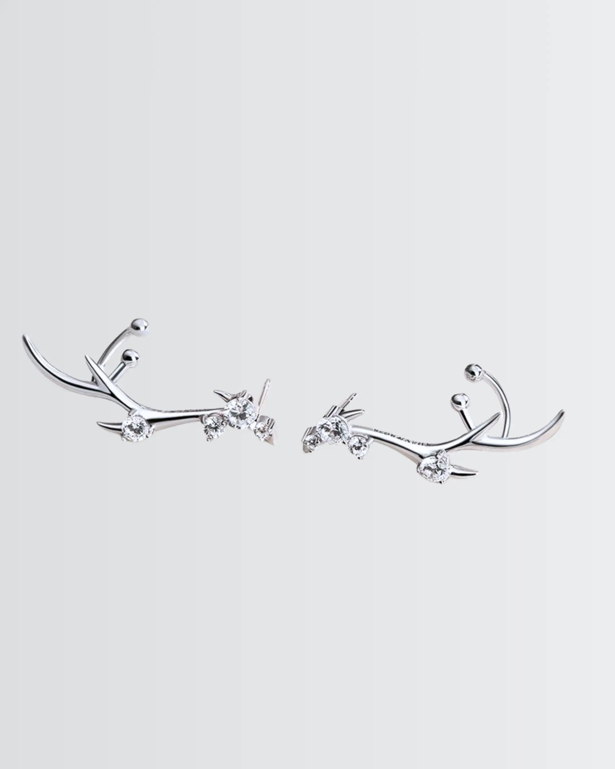 Fierce Antlers Elite Earcuffs -  Silver Earrings by BLINGLANE