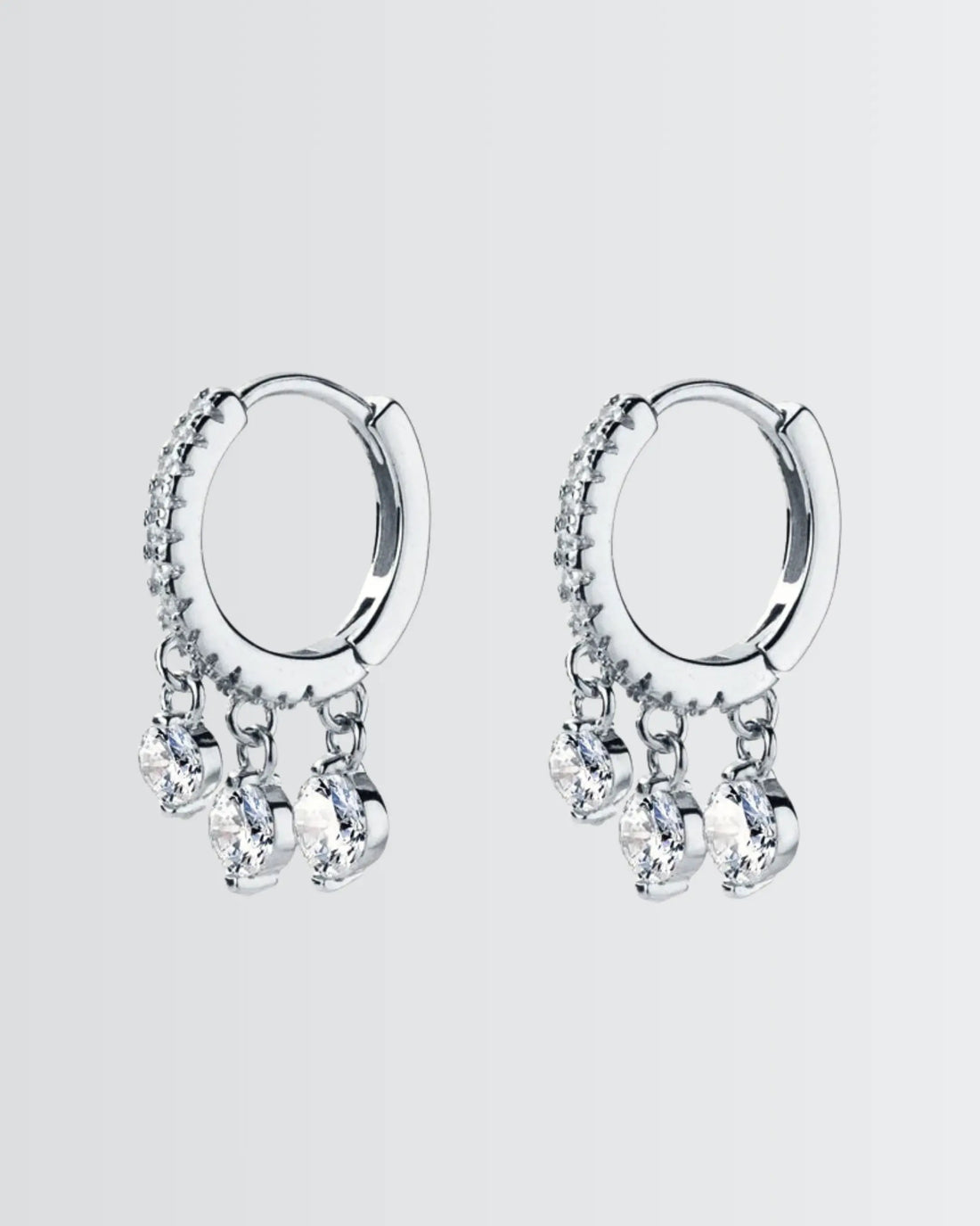 Flicker Flash Hoops -  Silver Earrings by BLINGLANE