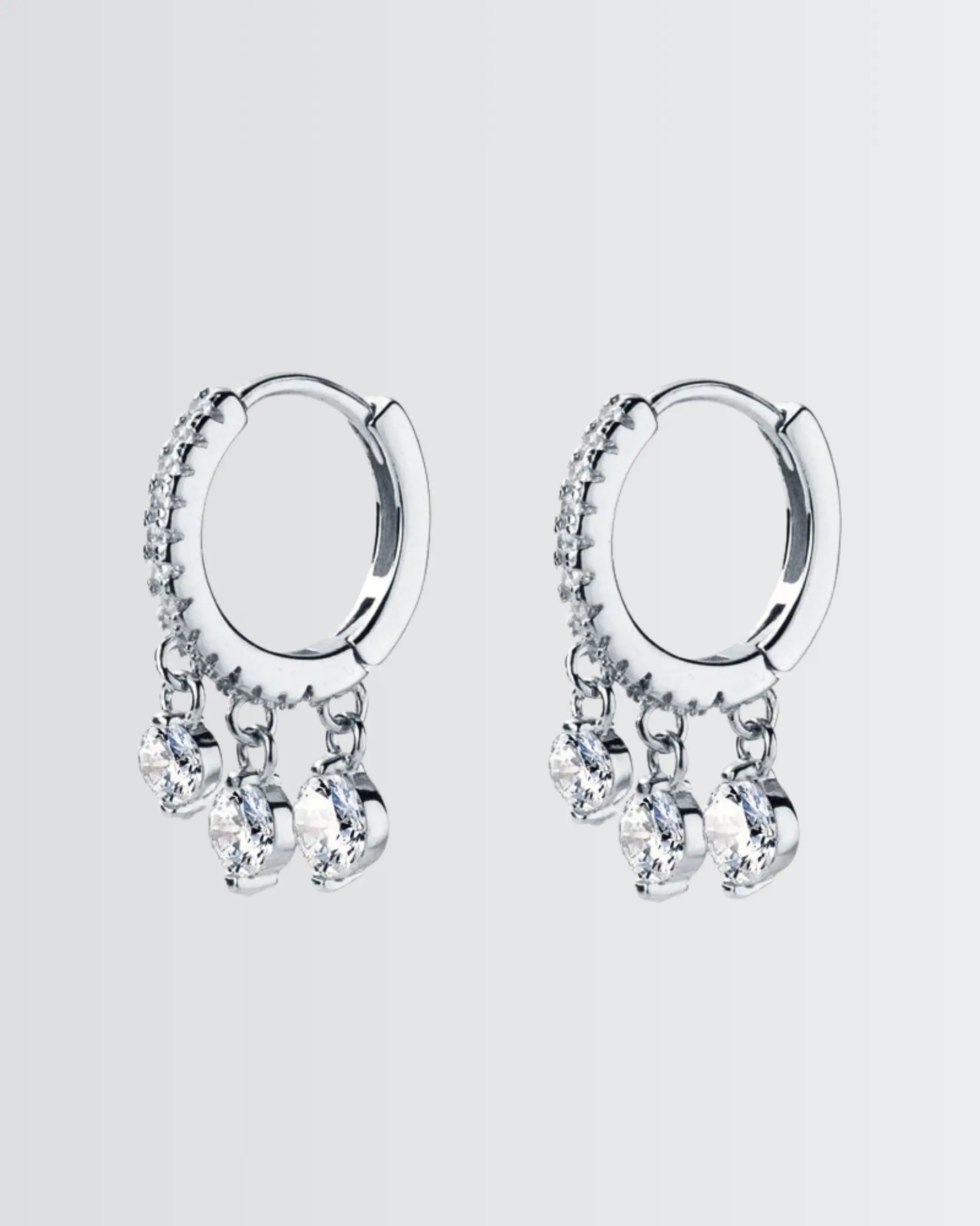Flicker Flash Hoops -  Silver Earrings by BLINGLANE