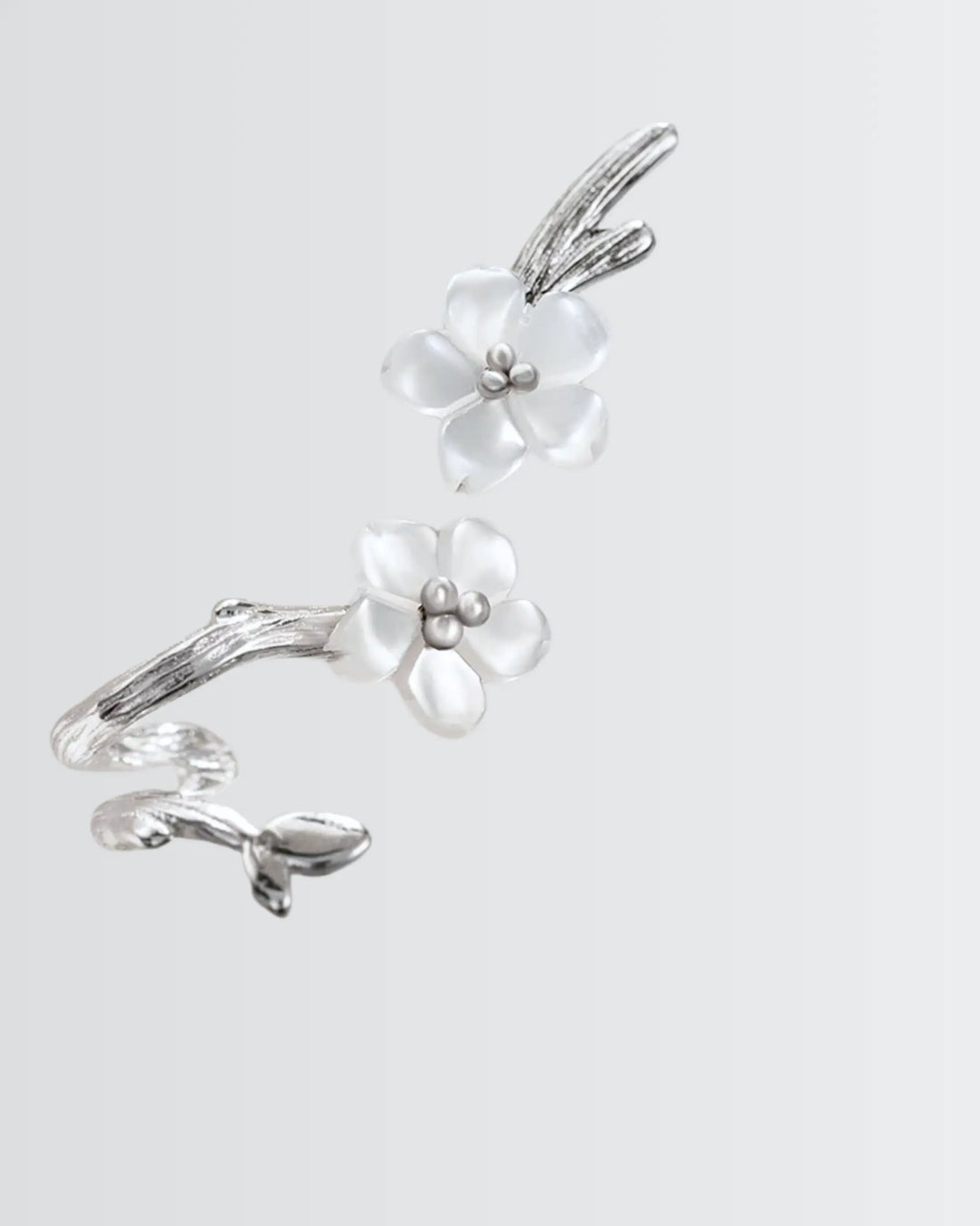 Floral Rise Elite Studs -  Silver Earrings by BLINGLANE