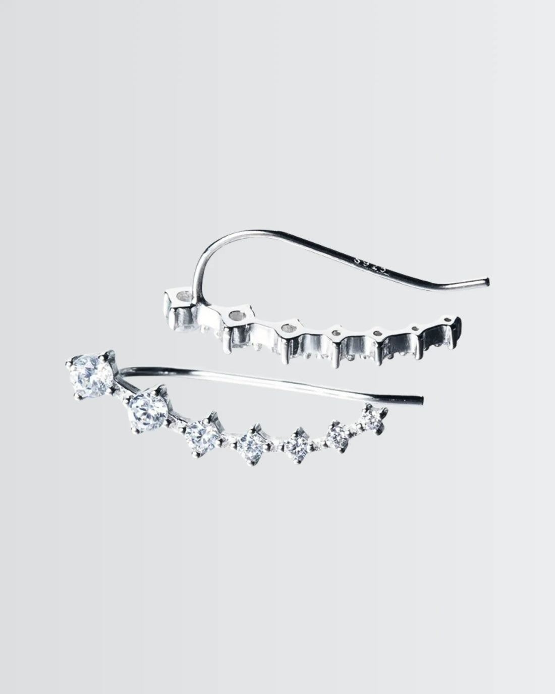 Flourish Your Sparkle Ear Climbers - Silver Earrings by BLINGLANE