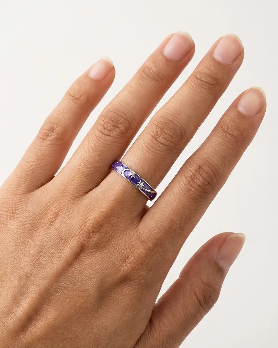 Frozen In Time Together Love Bands -  Silver Ring by BLINGLANE